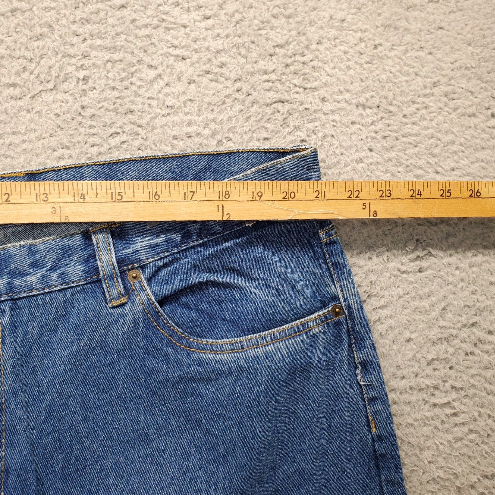 Denime Cross & Winsor Jeans Mens 44x30 Blue Denim Relaxed Fit Cotton 5-Pocket Straight Mens Size 44 Blue 100% Cotton NWT Size US 44 / EU 60 - 3 Thumbnail
