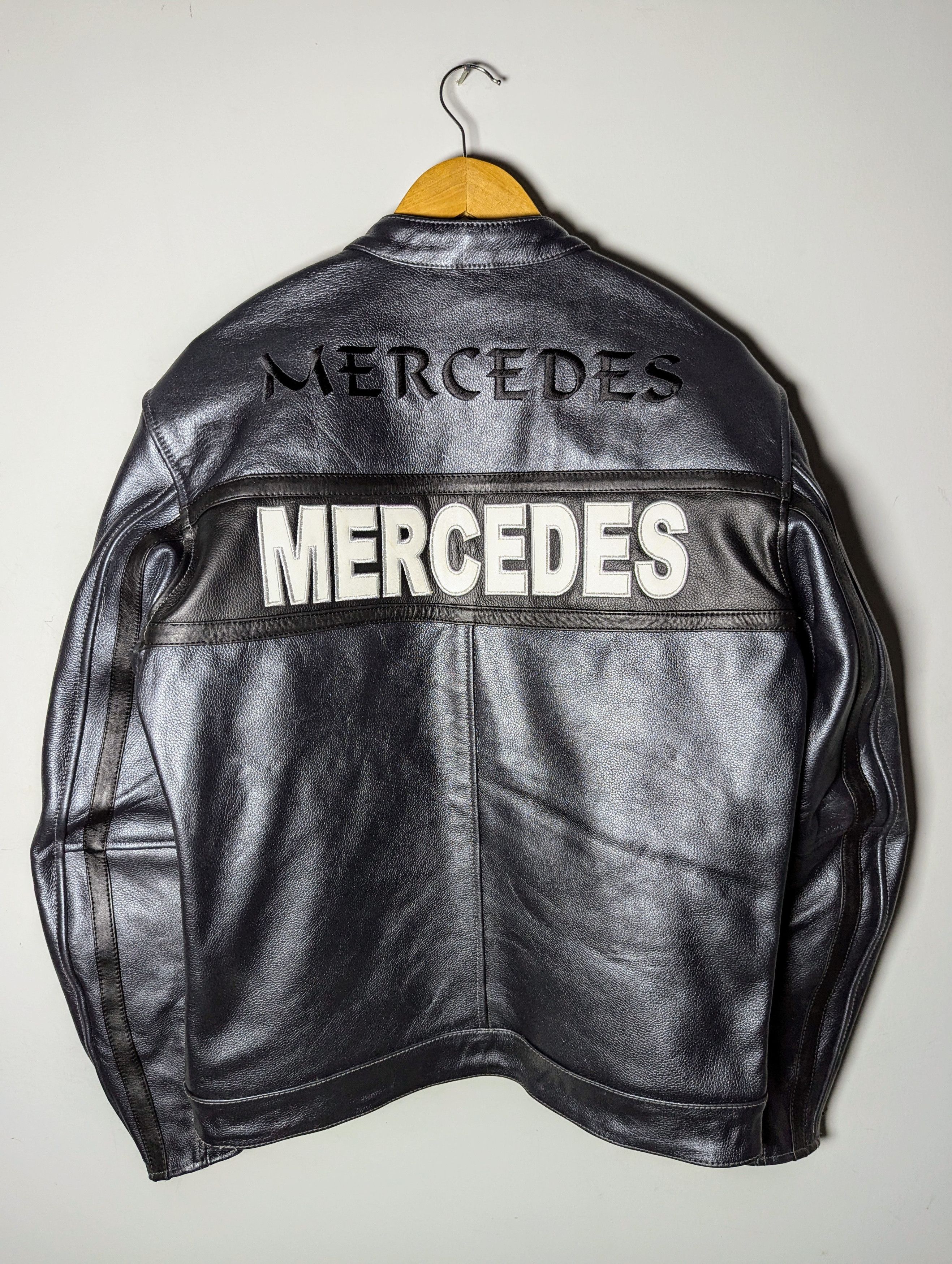 Other 🔥 Mercedes 🔥 Benz LEATHER JACKET RARE OUTERWEAR Size L / US 10 / IT 46 - 2 Thumbnail