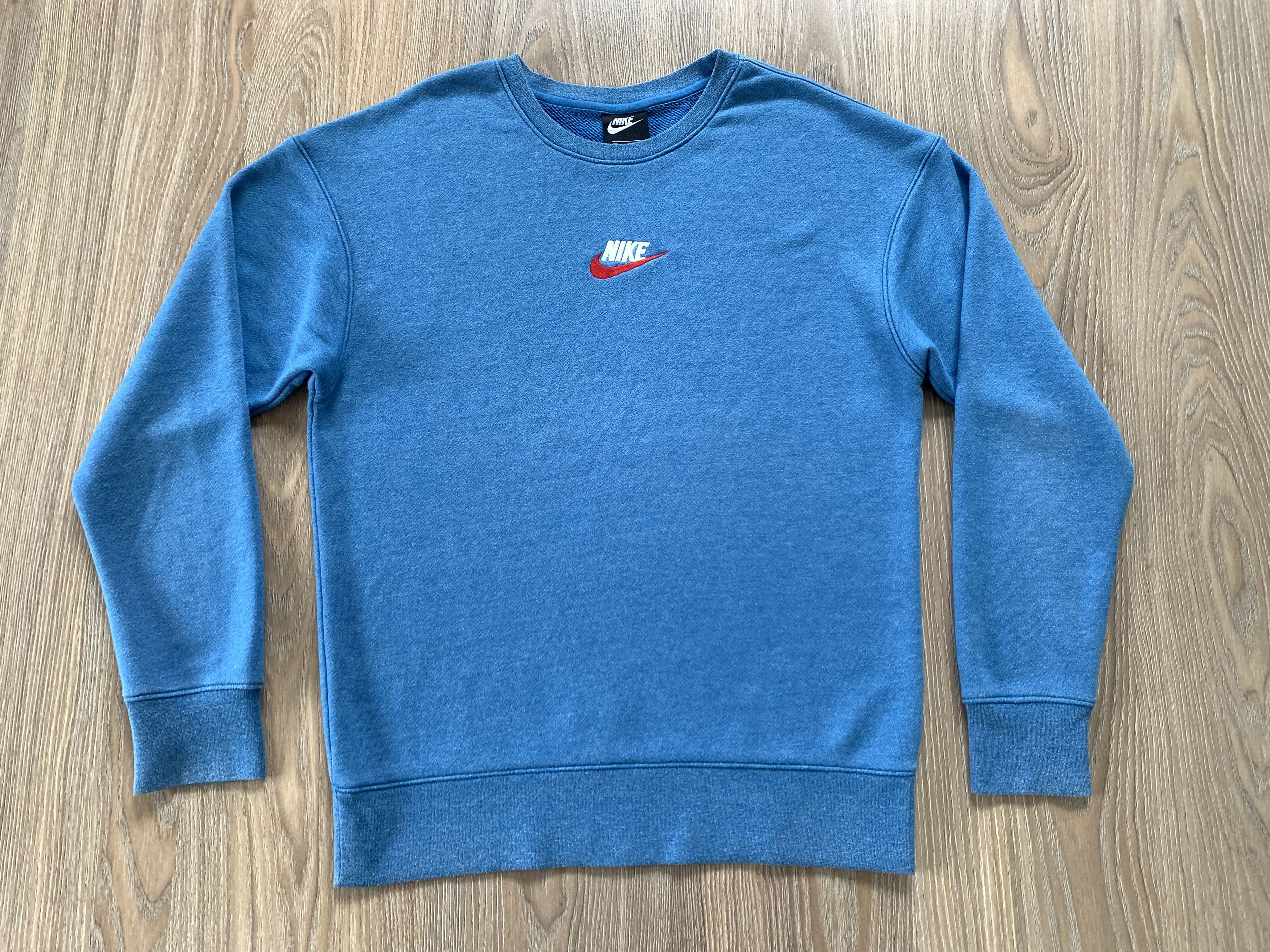 Nike Nike Embroidered Mini Swoosh Blue Sweatshirt Size US S / EU 44-46 / 1 - 2 Thumbnail