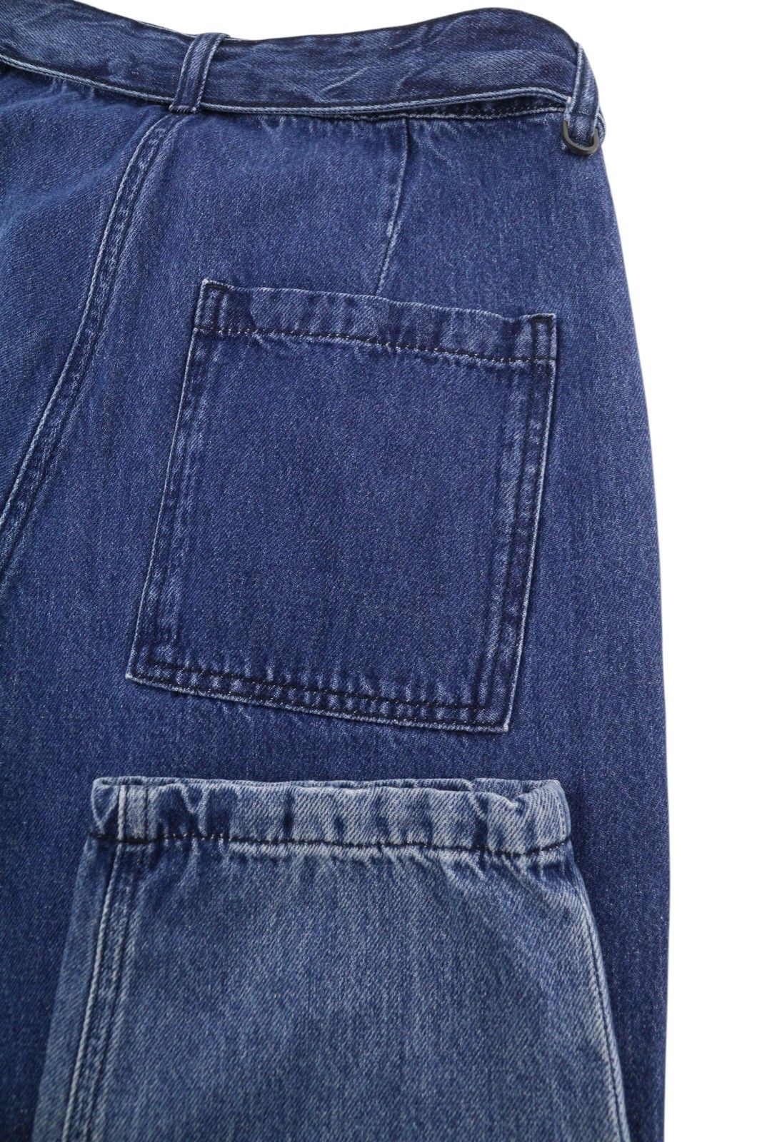 MAX&Co. W29 Blue Faded Pleated Belted Loose High Waist Jeans 88908 Size 29" - 6 Thumbnail