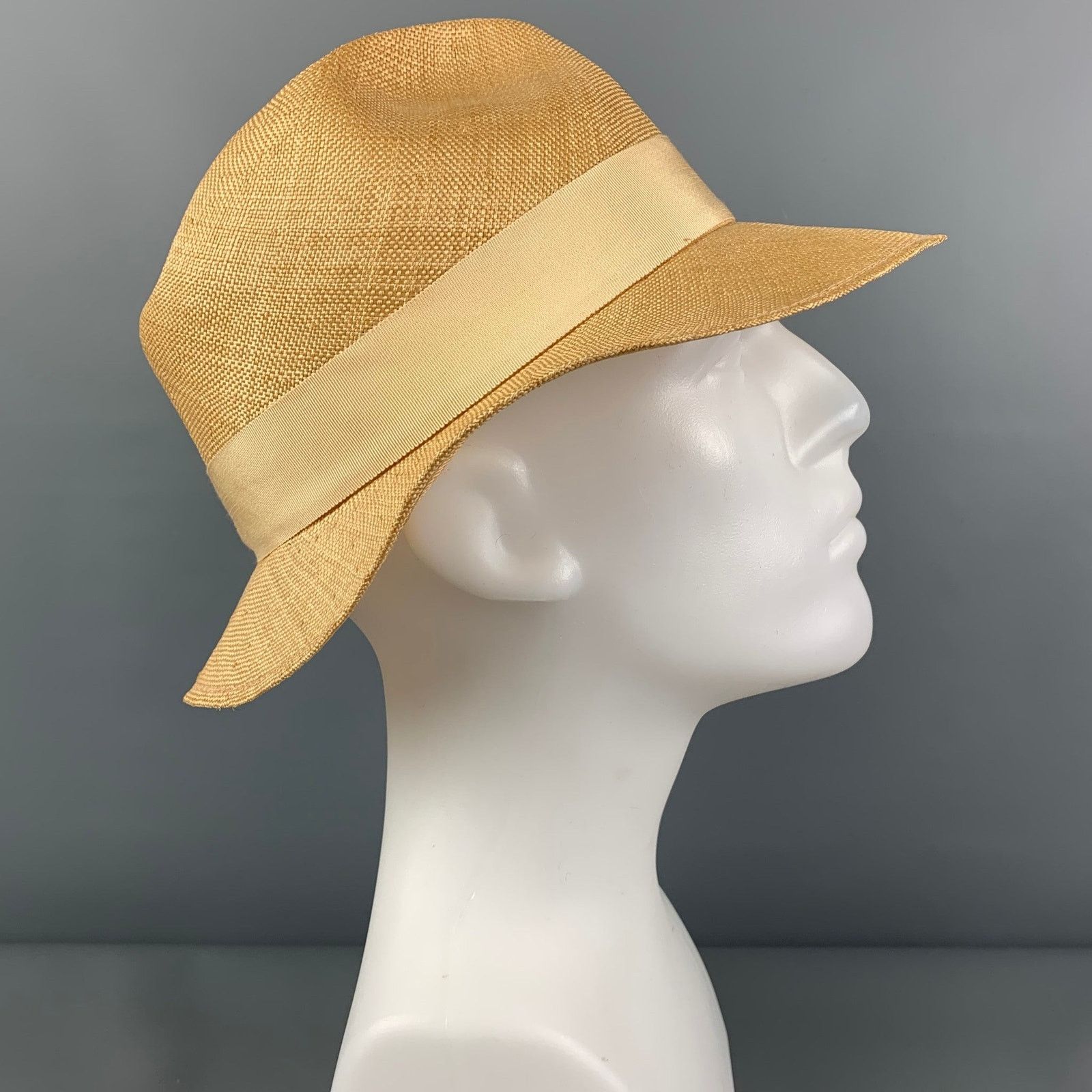 Paul Stuart Vintage PAUL STUART Beige Straw Fedora Hat Size ONE SIZE - 3 Thumbnail