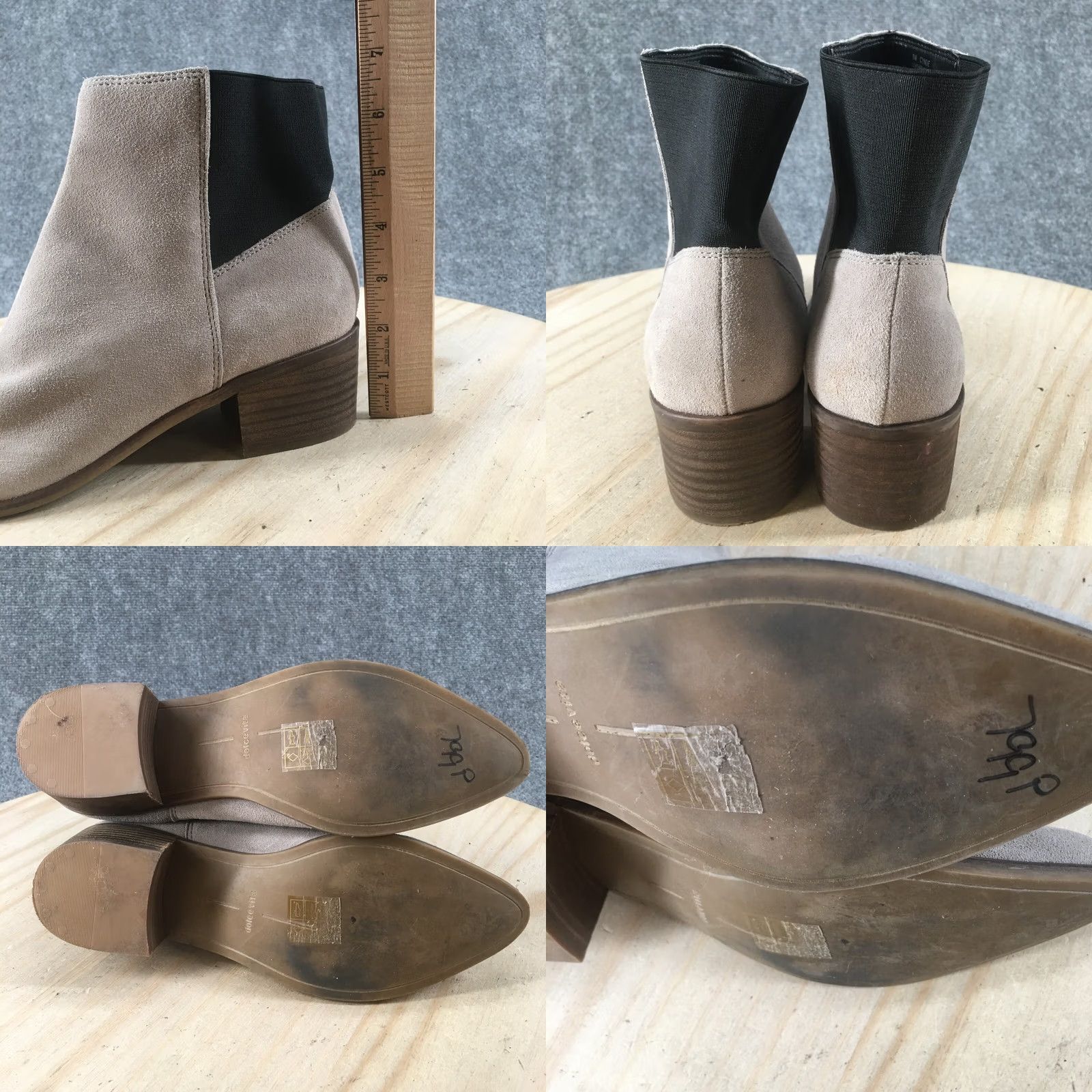 Dolce Vita Dolce Vita Boots Womens 8 M Cyndie Ankle Bootie Beige Leather Pointed Toe Mid Heel Bootie Womens Size US 8 / IT 38 - 8 Thumbnail