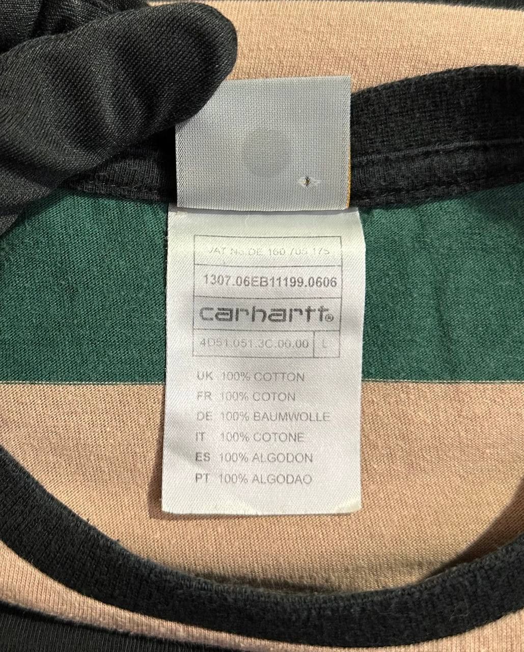 Carhartt Carhartt LongSleeve T-Shirt Black Orange Green Striped Shirt Size US L / EU 52-54 / 3 - 8 Thumbnail