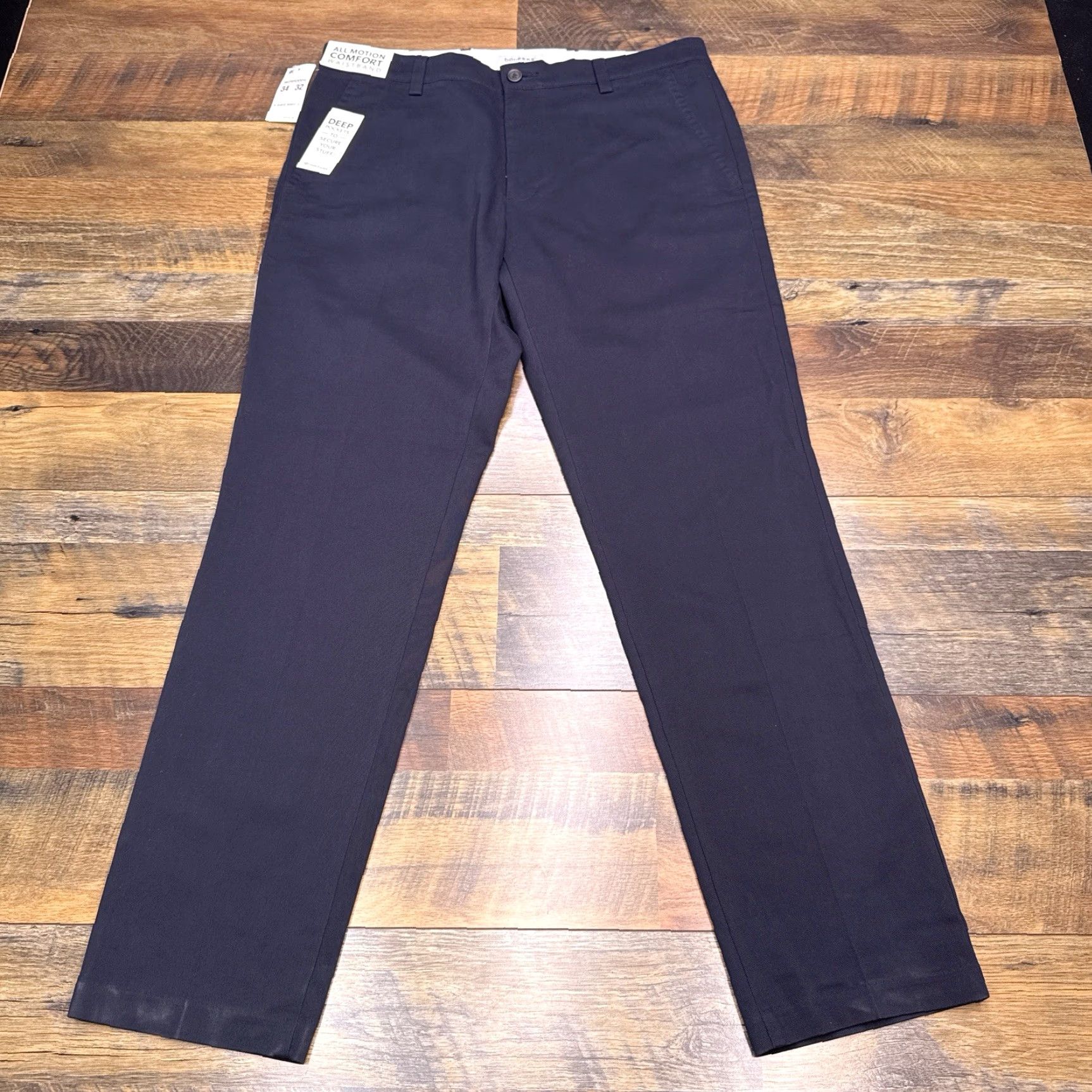 Dockers DOCKERS Slim Khakis Pants Mens 34x32 Navy Blue Tapered Stretch Flat Front Casual Workwear - New Size US 34 / EU 50 - 2 Thumbnail