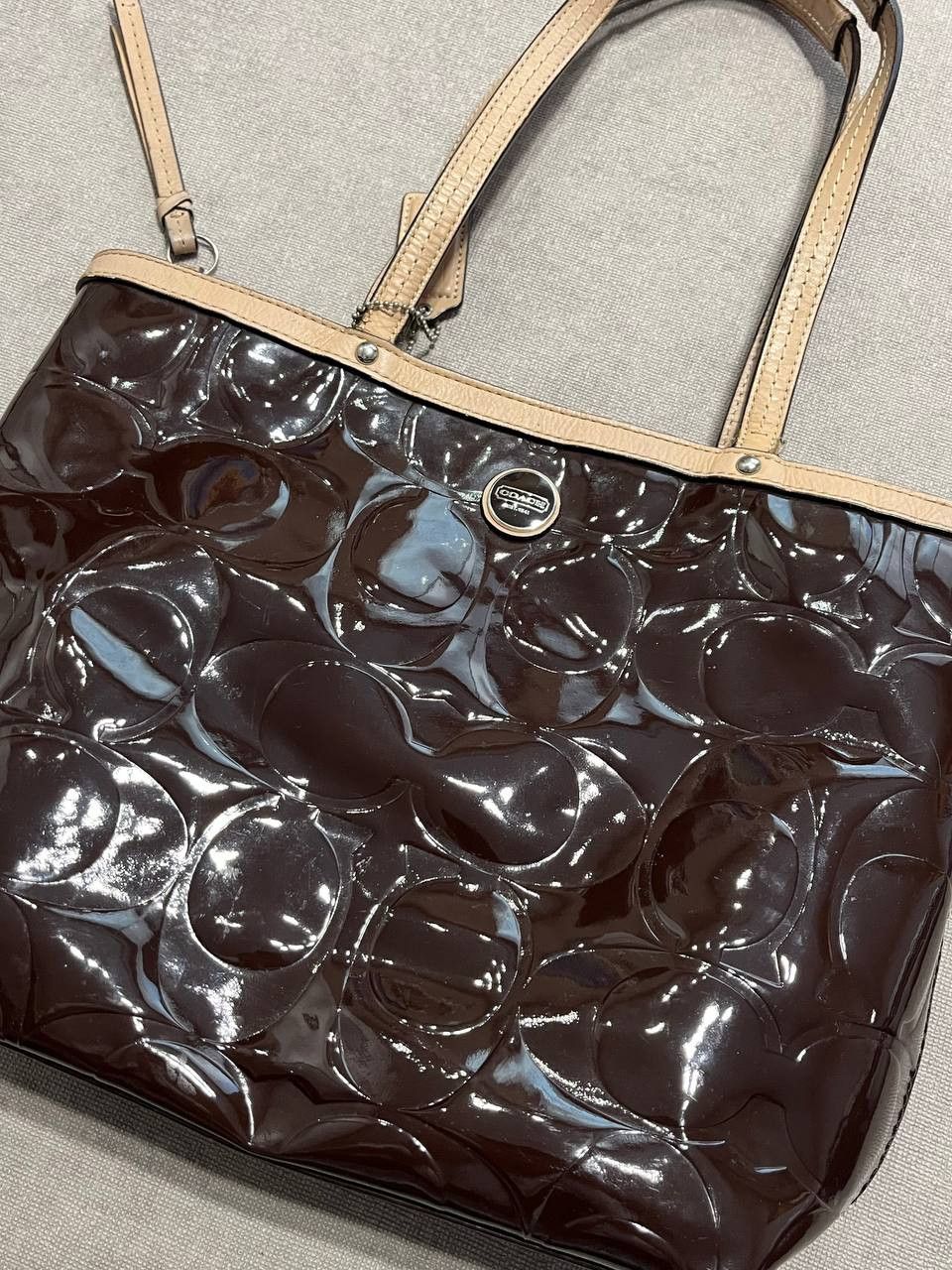 Coach Rare Coach Monogram Brown Women`s Large Bag Size ONE SIZE - 3 Thumbnail