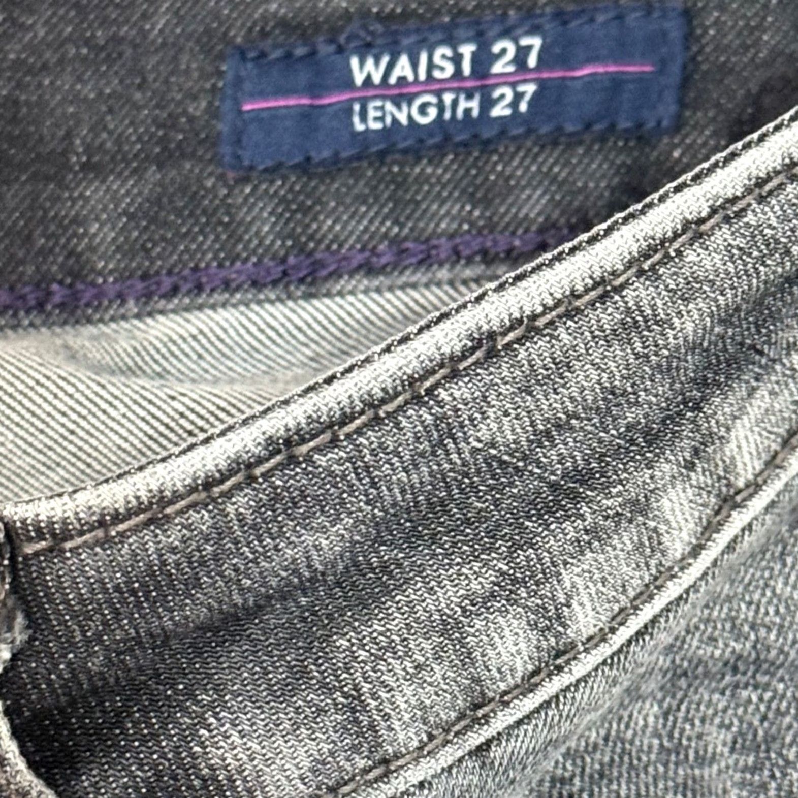 Vintage VIGOSS Chelsea Skinny Jeans Black Moto Ribbed Knee Distressed Raw Hem Jeans Women 27x27 Slim Stretch 5-Pocket Biker Rock 90s Vintage No Size 27" / US 4 / IT 40 - 7 Thumbnail