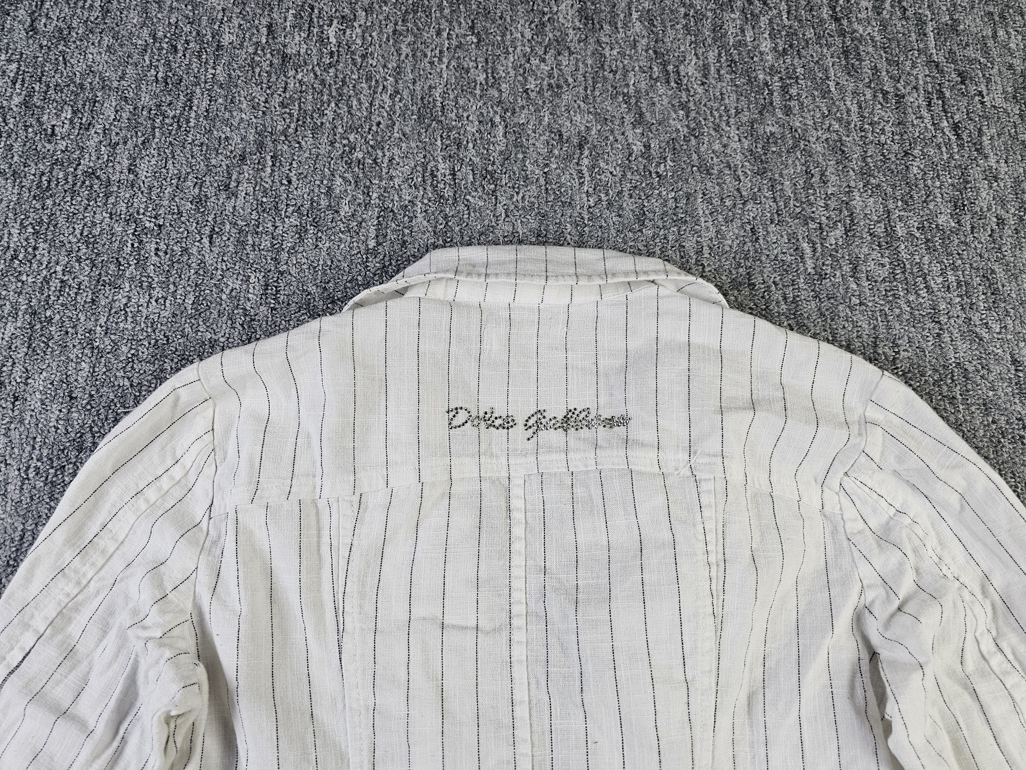 Dolce & Gabbana D&G Dolce & Gabbana Y2K Rhinestone Pinstripe Blazer Italy L Size L / US 10 / IT 46 - 4 Thumbnail