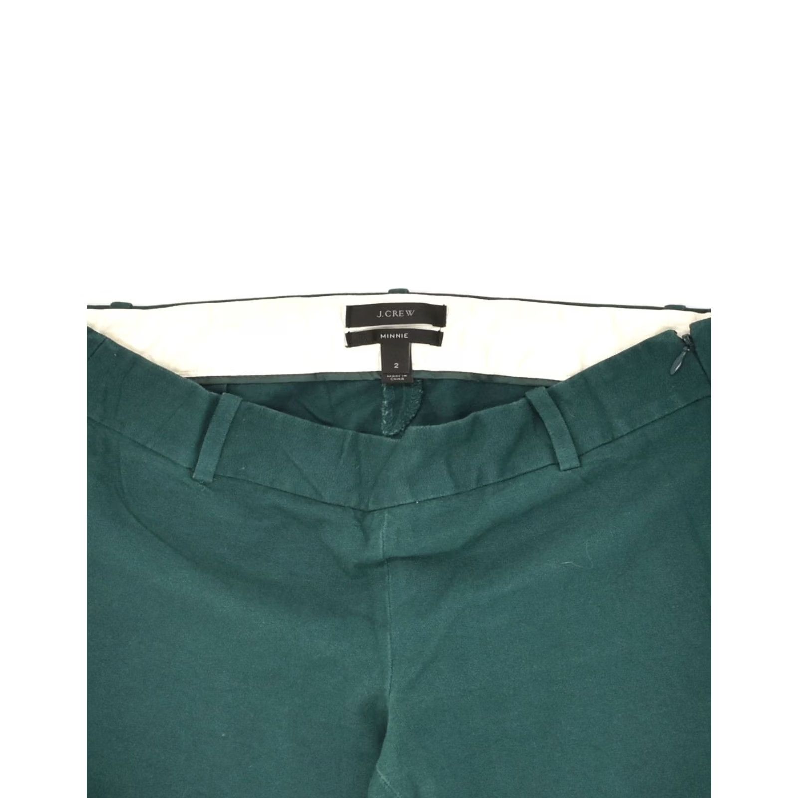 J.Crew J. CREW Womens Minnie Slim Casual Trousers Green Cotton US 2 XS W30 L25 Size 26" / US 2 / IT 38 - 3 Thumbnail