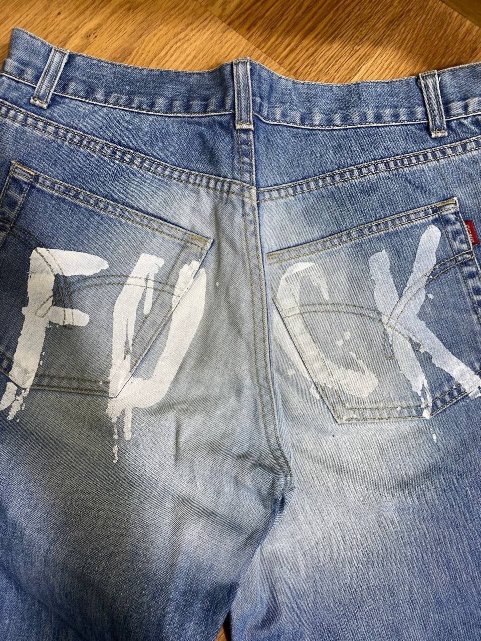Japanese Brand × Vintage CRAZY Rivington Y2K 90s BAGGY Distressed Dirty Vintage Jeans Size US 32 / EU 48 - 2 Thumbnail