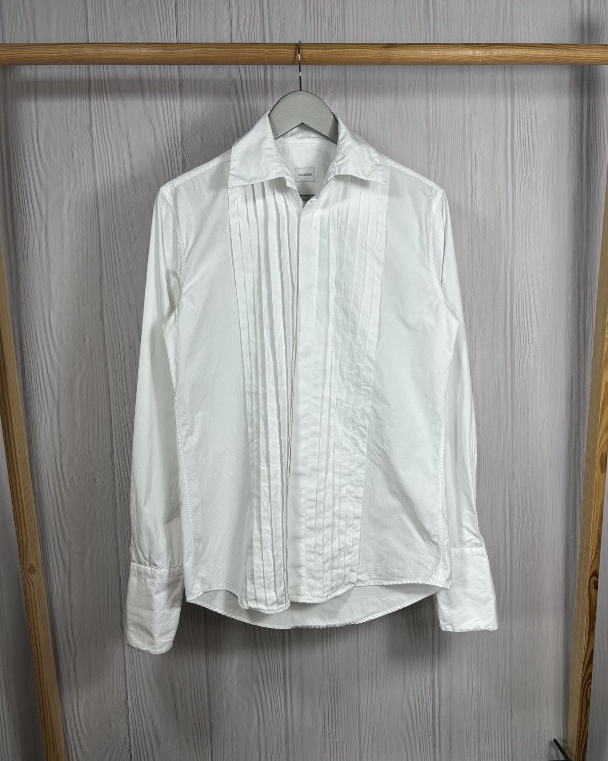 Jil Sander Jil Sander Pleated Dress Shirt 38 Button Up Size US M / EU 48-50 / 2 - 1 Thumbnail