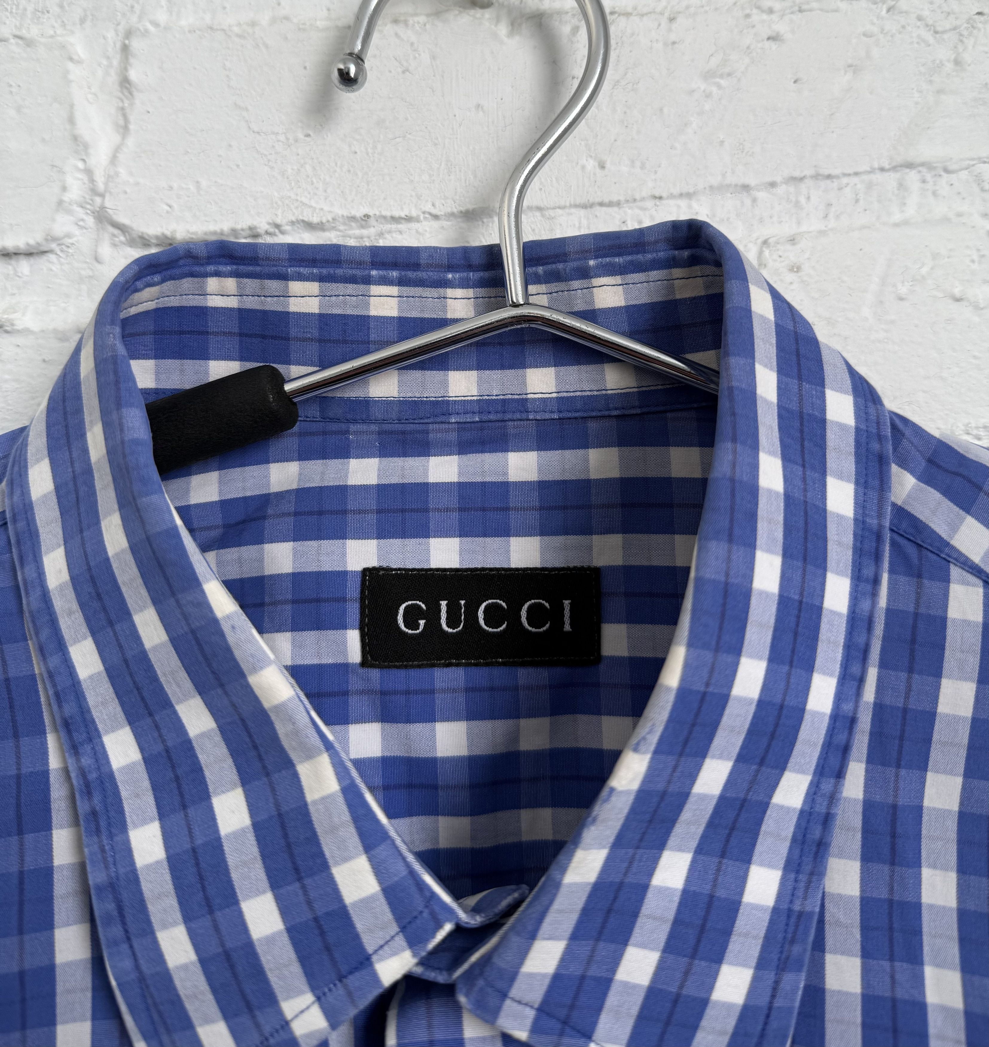 Gucci Vintage 90s GUCCI Tom Ford era Gingham checked cotton shirt Size US XL / EU 56 / 4 - 2 Thumbnail