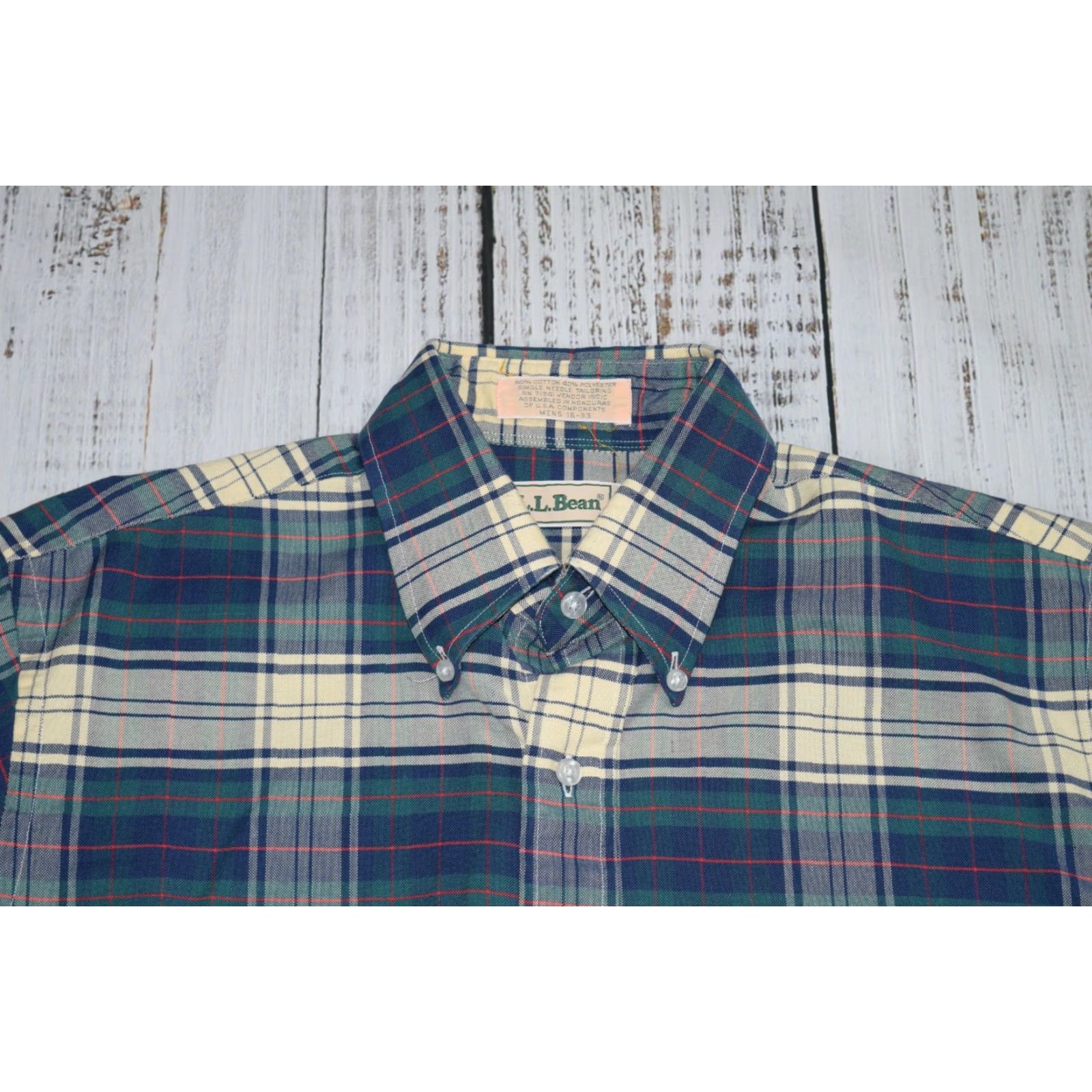 Vintage VINTAGE LL Bean Plaid Shirt Men Large Navy Blue 1990s Button-Front Casual Mens Size US L / EU 52-54 / 3 - 2 Thumbnail