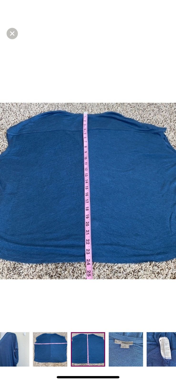 Vince Vince small blue v neck tee Size S / US 4 / IT 40 - 4 Thumbnail