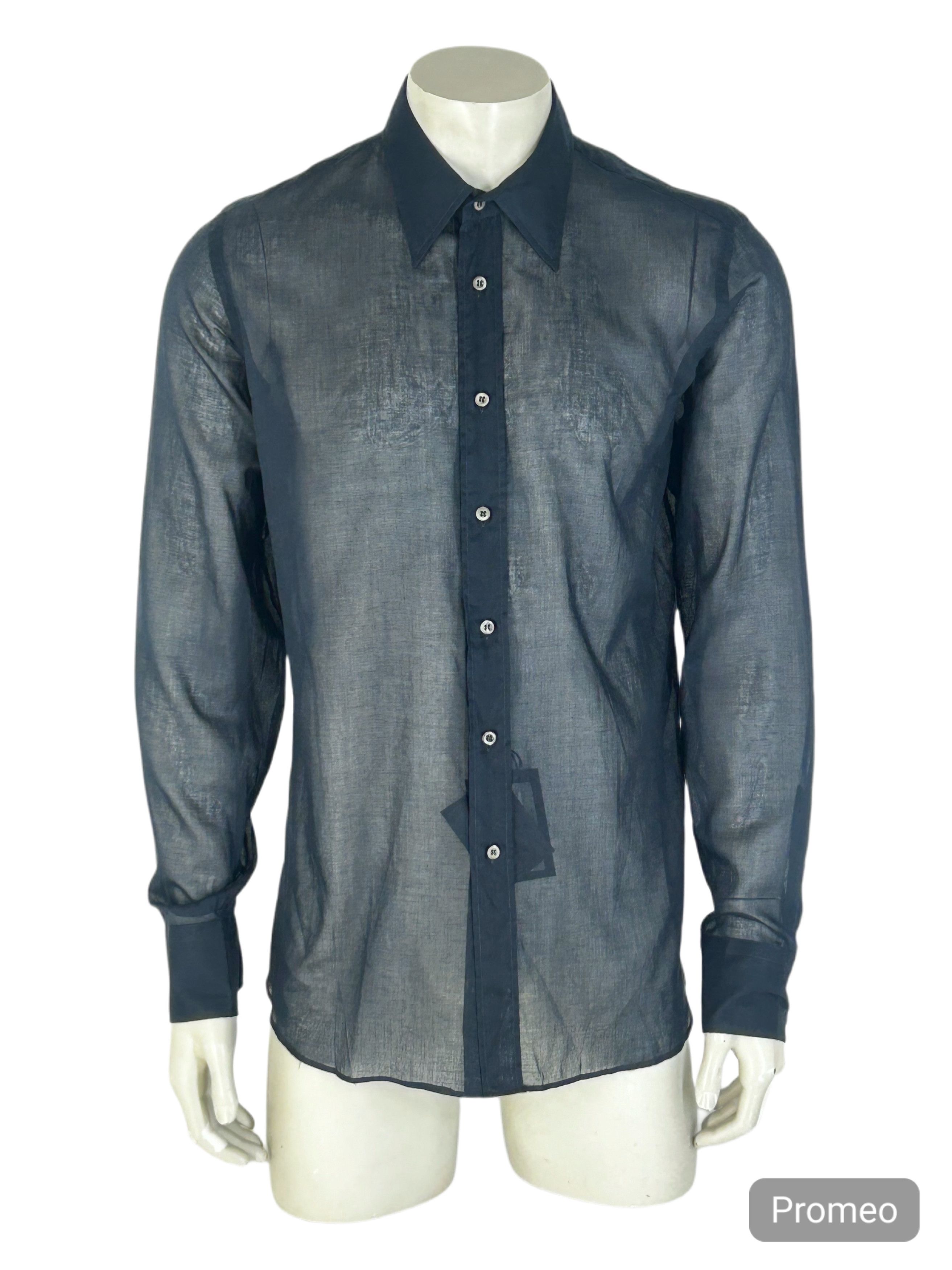 Prada PRADA Blue Cotton Muslin Dress Shirt Size US M / EU 48-50 / 2 - 1 Thumbnail