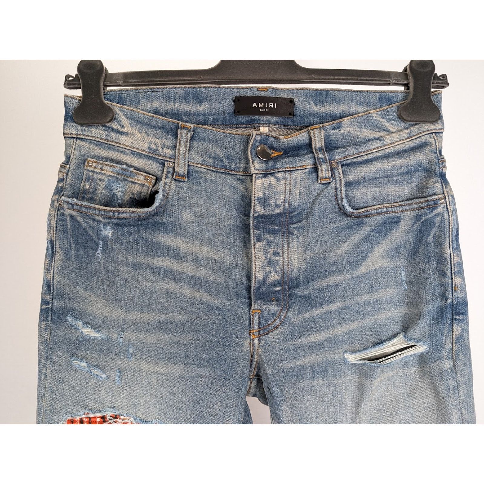 Amiri o1rshd1 Vintage Bandana Artpatch Jeans in Clay Indigo Size US 29 - 11 Thumbnail