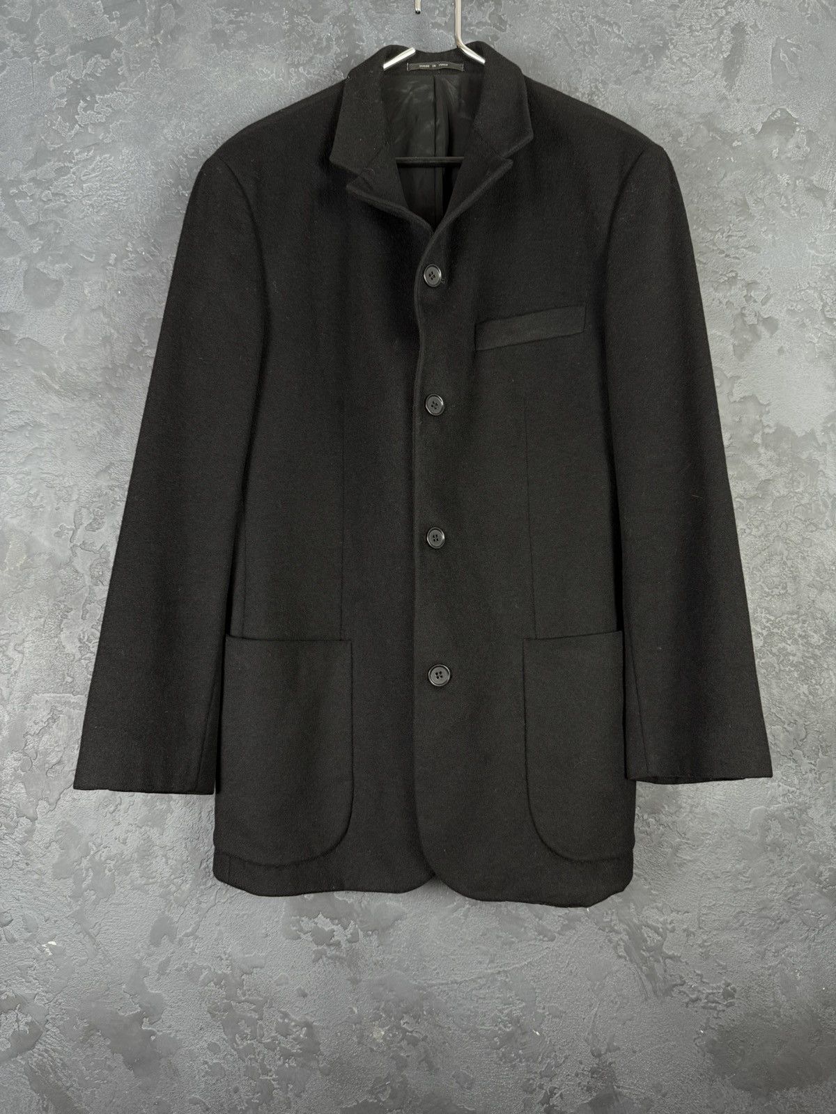 Emporio Armani 90s Vintage Mens EMPORIO ARMANI Black Coat Blazer Wool Italy Size US M / EU 48-50 / 2 - 3 Thumbnail