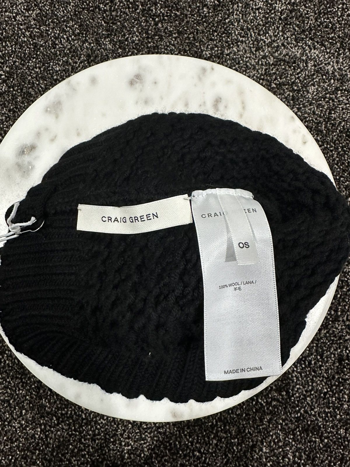Craig Green Craig Green Ssense Exclusive Black Knot Wool Beanie Size ONE SIZE - 5 Thumbnail