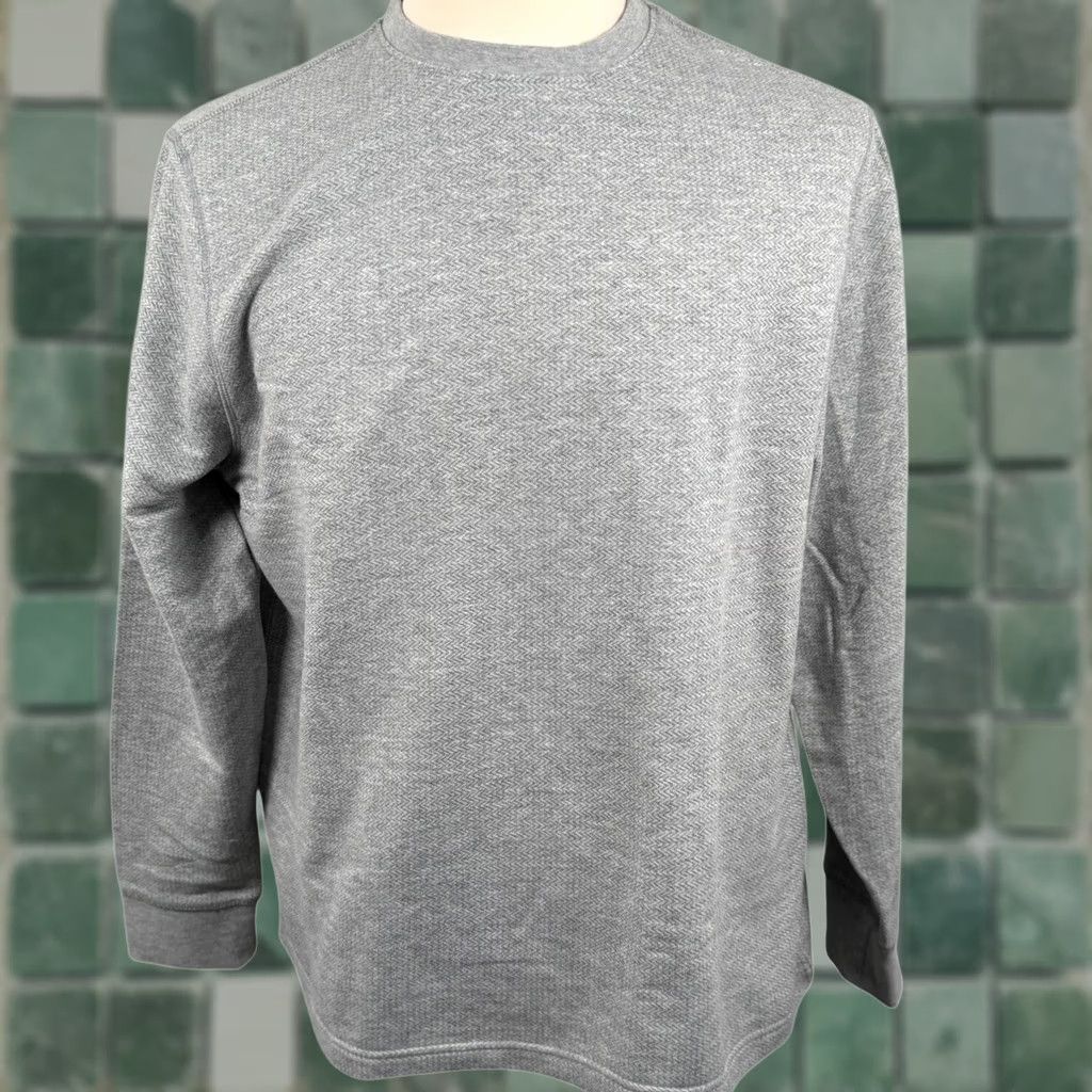 Orvis Orvis Mens Large Crew Neck Shirt Gray Herringbone Textured Knit Pullover NWT NWT Size US L / EU 52-54 / 3 - 1 Thumbnail