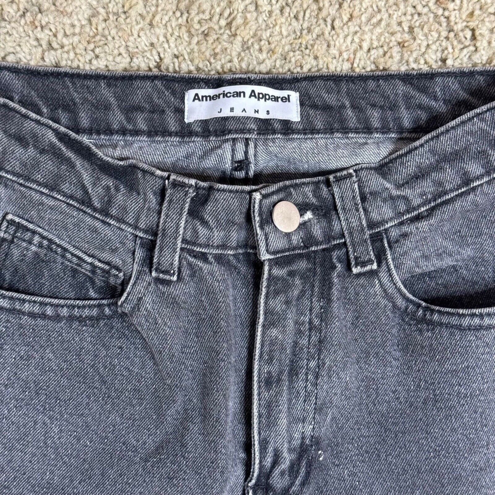 American Apparel American Apparel Womens Jeans Black Straight Leg Baggy Pants Size 42" / US 20 - 5 Thumbnail