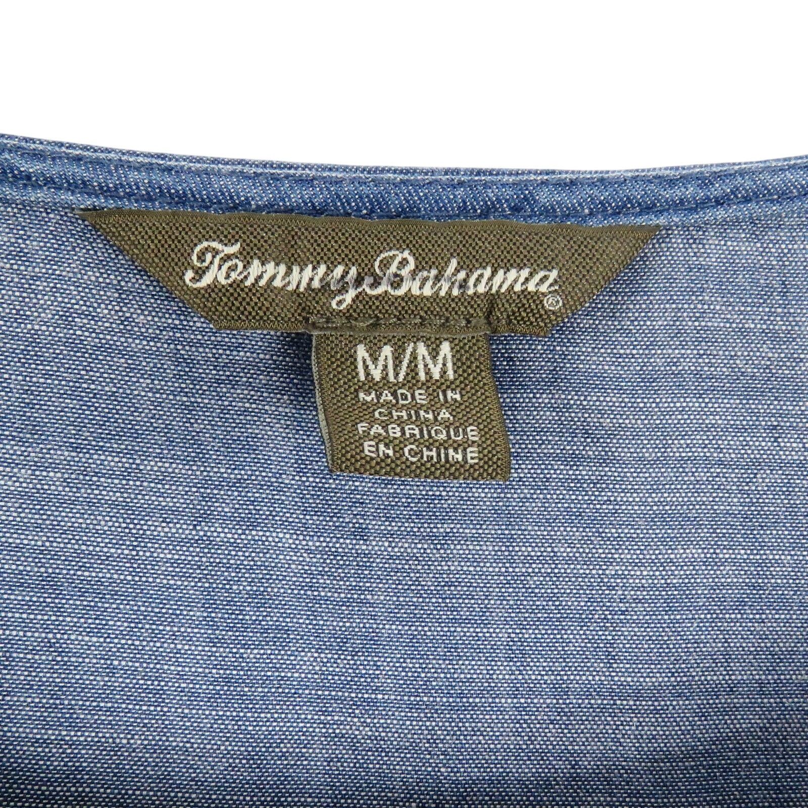 Tommy Bahama Tommy Bahama Blue Chambray Denim Scoop Neck Blouse Medium Size M / US 6-8 / IT 42-44 - 4 Thumbnail