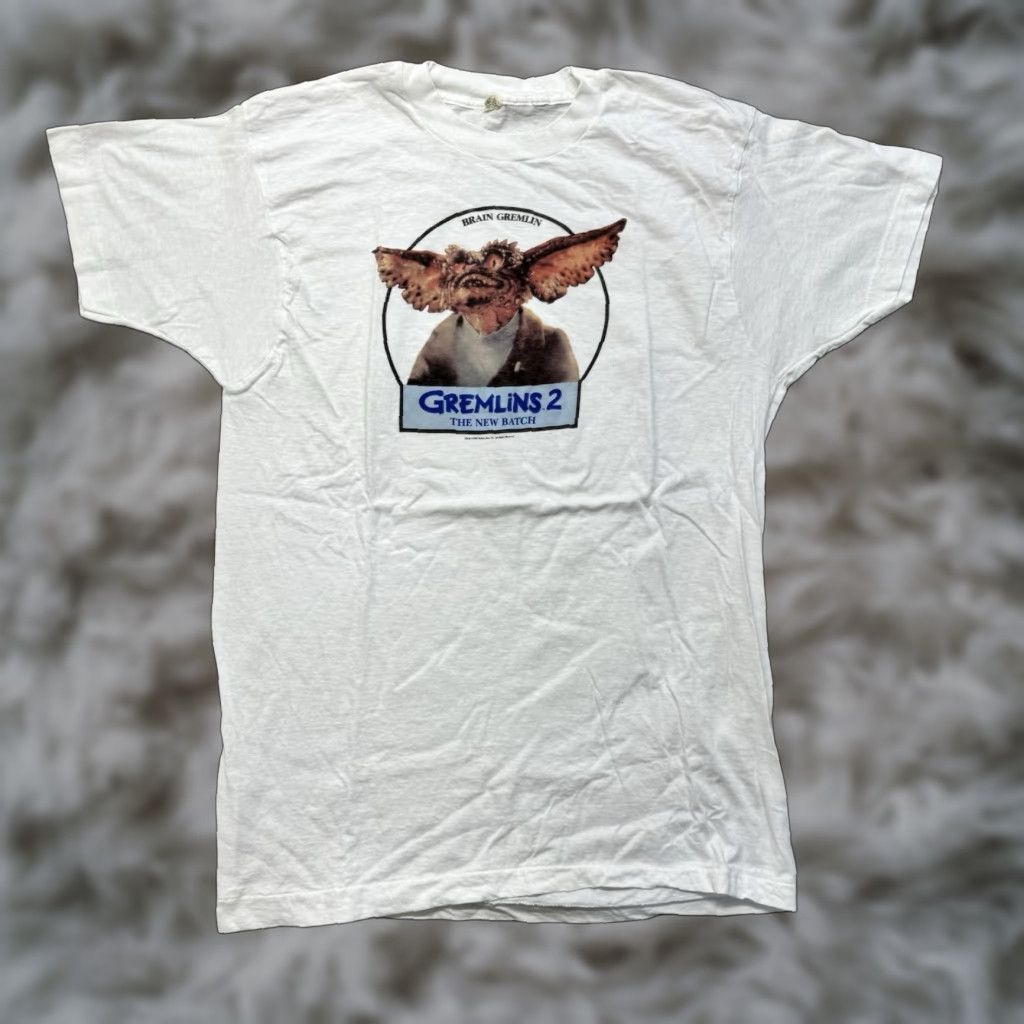 VINTAGE Gremlins 2 T Shirt Mens XL The New Batch Brain Gremlin 1990 Screen Stars Shirt Mens XL White 1990s Graphic Tee