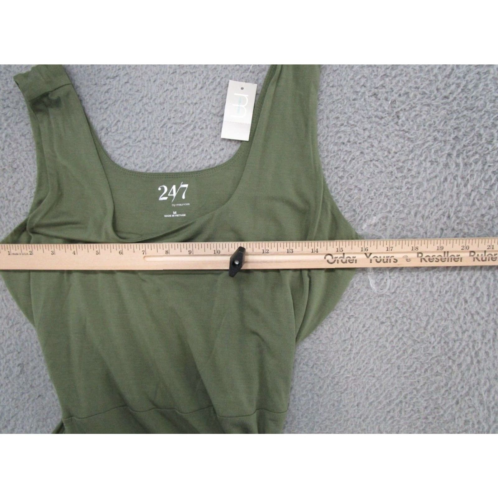 Vintage Maurices Dress Sleeveless Olive Green Stretch Midi Size Medium NEW Size M / US 6-8 / IT 42-44 - 4 Thumbnail