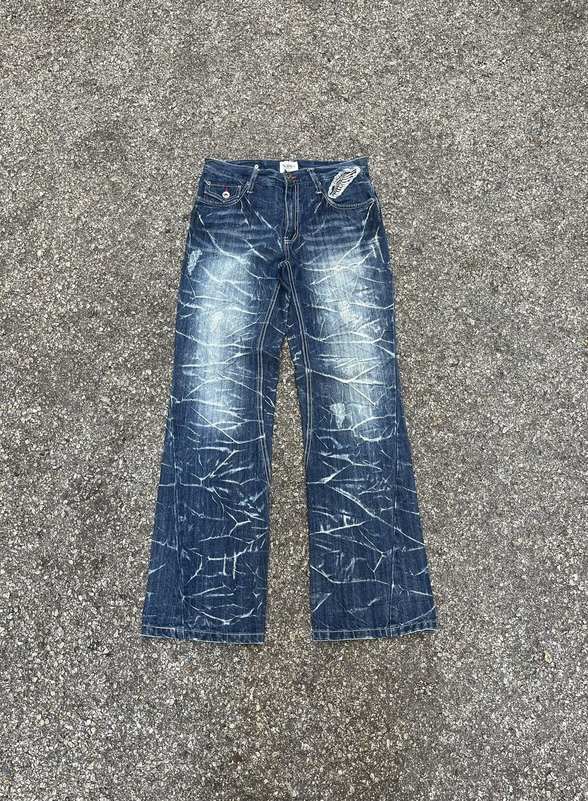 Number (N)ine Flare Jeans Nylaus Japanese Brand Boot Cut Distressed Denim Size US 30 / EU 46 - 5 Thumbnail