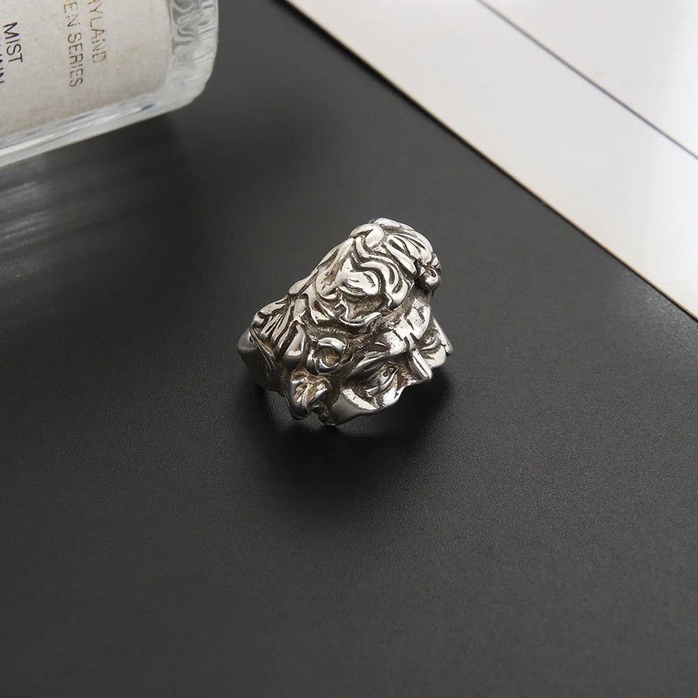 Vintage Retro Half Face David Ring Size ONE SIZE - 5 Thumbnail