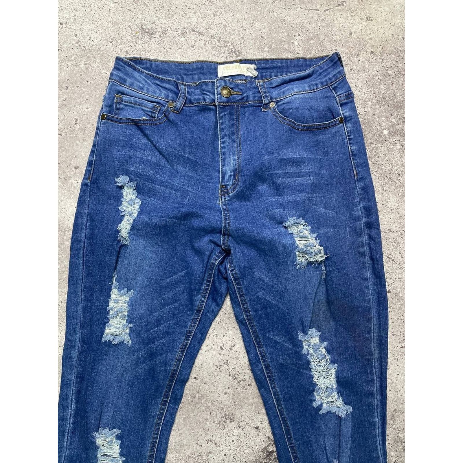 Vintage Vintage Celebrity Ace Distressed Blue Skinny Streetwear Size 30" / US 8 / IT 44 - 2 Thumbnail