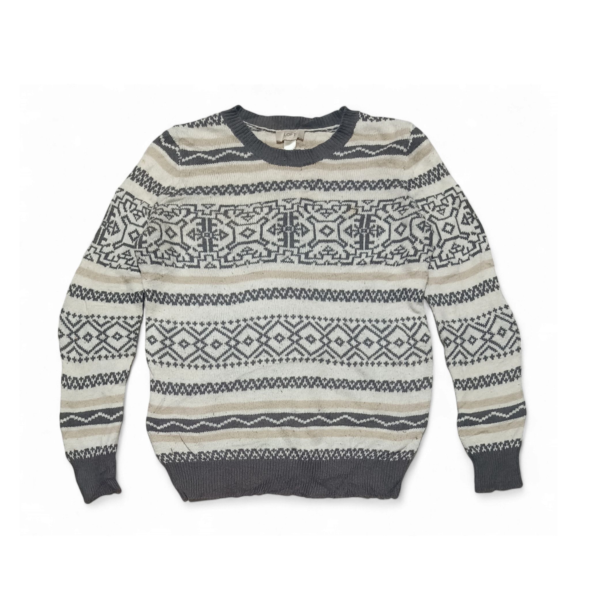 Other LOFT Ethnic Striped Motifs Pattern Knit Wool Sweater Size US M / EU 48-50 / 2 - 1 Thumbnail