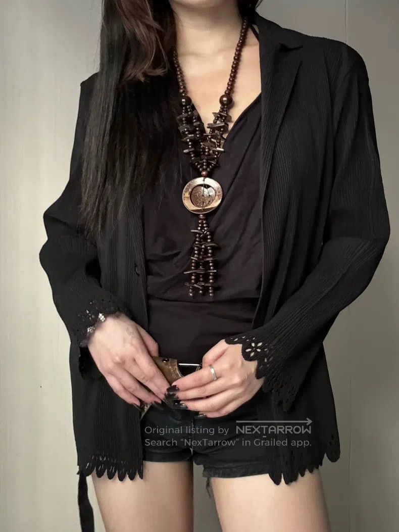 Issey Miyake Issey Miyake Black Pleated Cardigan Size M / US 6-8 / IT 42-44 - 4 Thumbnail