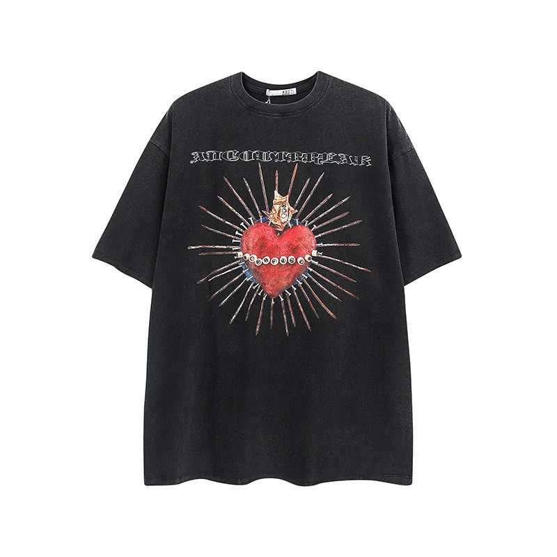 Japanese Brand American Retro Letter & Heart T-Shirt Size US M / EU 48-50 / 2 - 1 Thumbnail