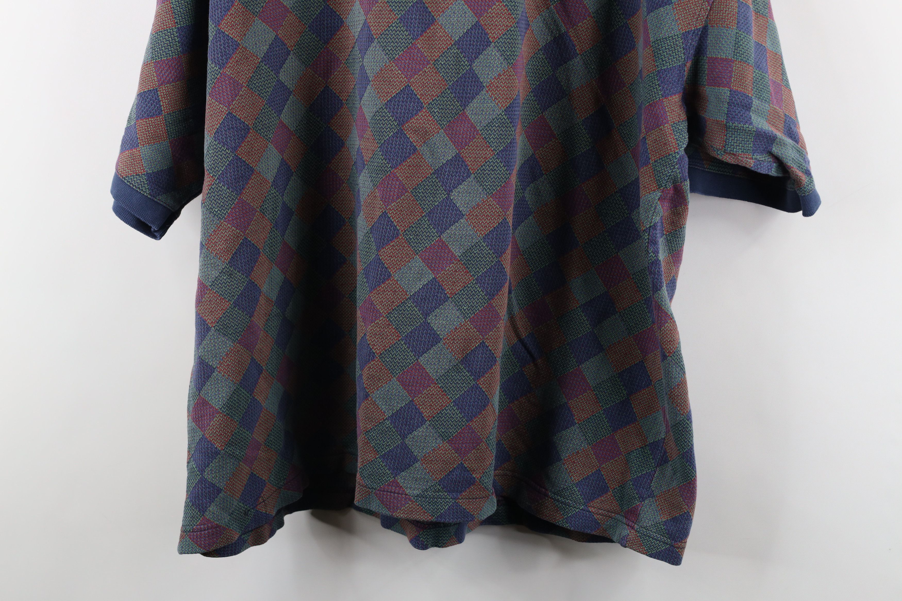 Vintage Vintage 90s Streetwear Diamond Knit Collared Polo Shirt Size US L / EU 52-54 / 3 - 9 Thumbnail