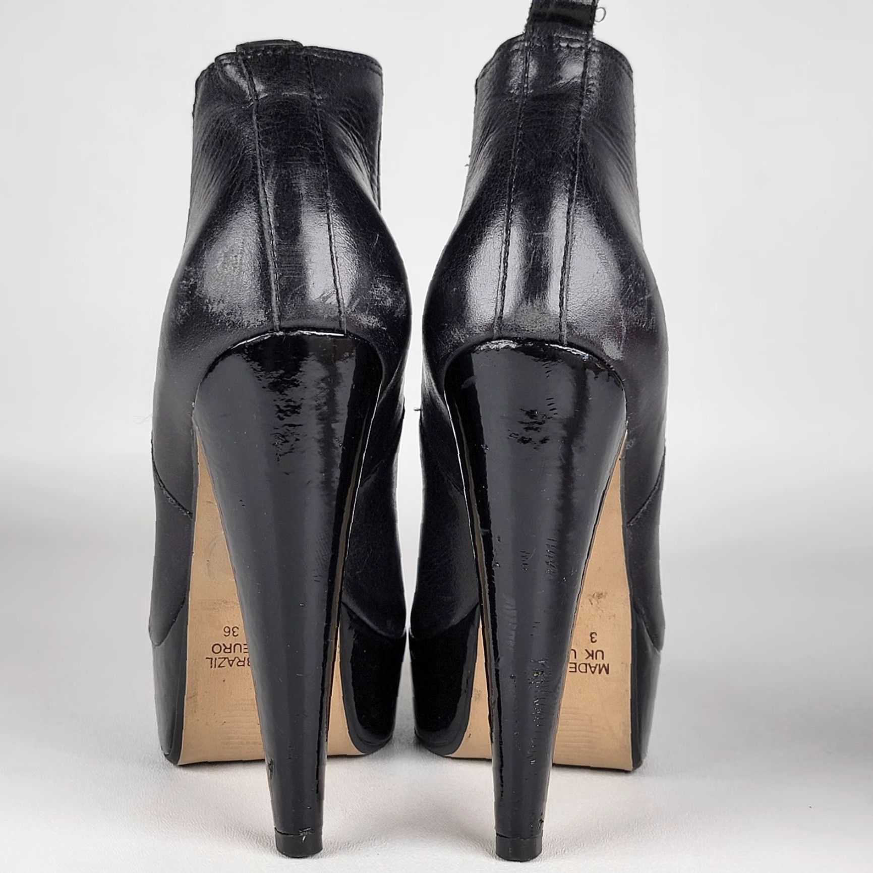 Topshop VINTAGE Topshop Black Leather Stiletto Bootie Women Adult 36 EU 36/5-5.5 Almond Toe Pull On Black Leather Stiletto Bootie Women Men? Size M / US 6-8 / IT 42-44 - 7 Thumbnail