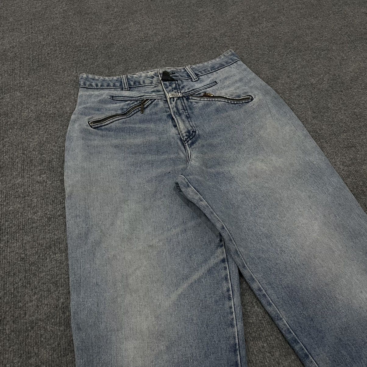 Marithe + Francois Girbaud Vintage MFG Double Zip Front Detail Light Wash Denim Size US 30 / EU 46 - 3 Thumbnail