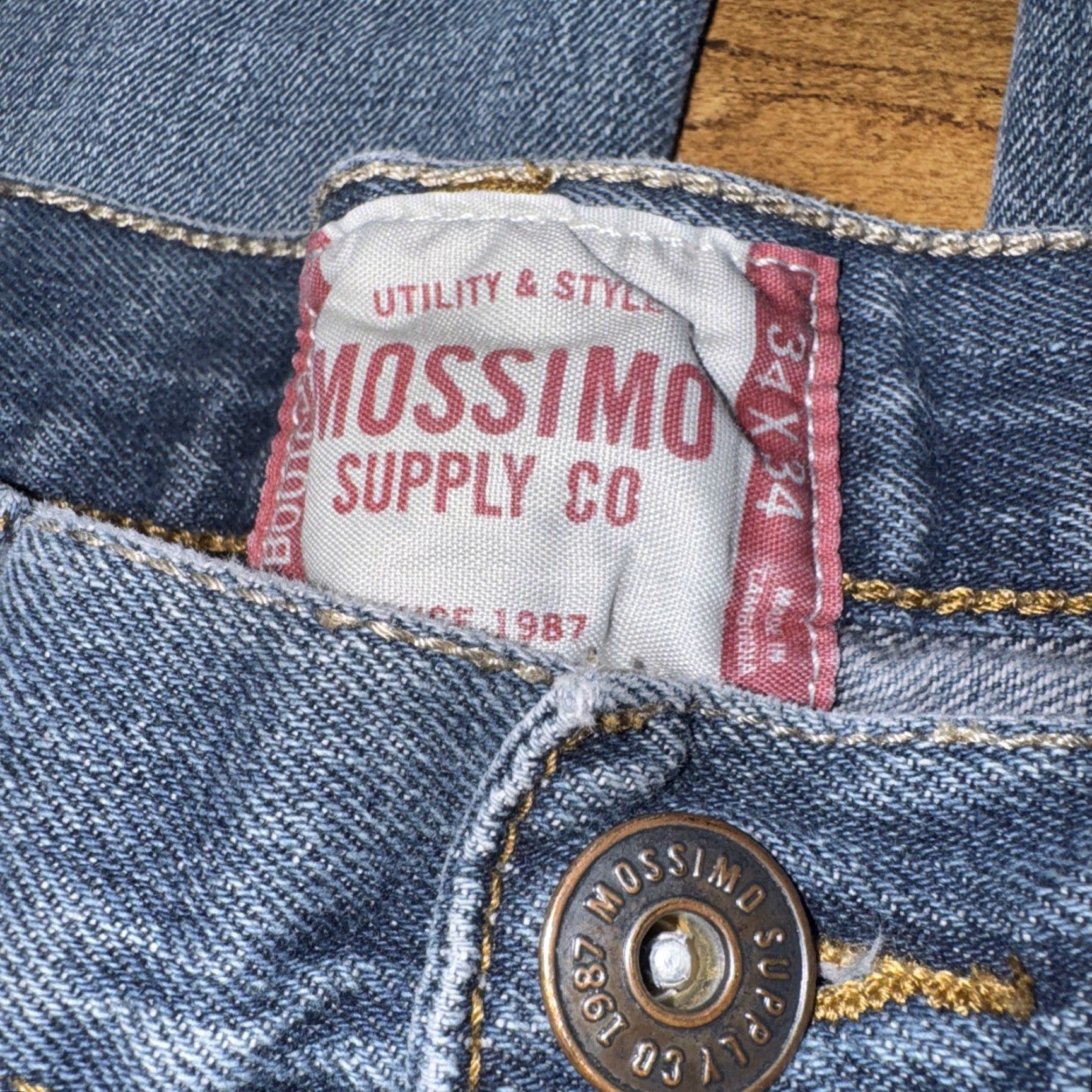 Denim & Co. Mossimo Supply Co Denim Jeans Blue 34x33 Jeans Regular Men 34 Straight Mens Blue Size US 34 / EU 50 - 6 Thumbnail