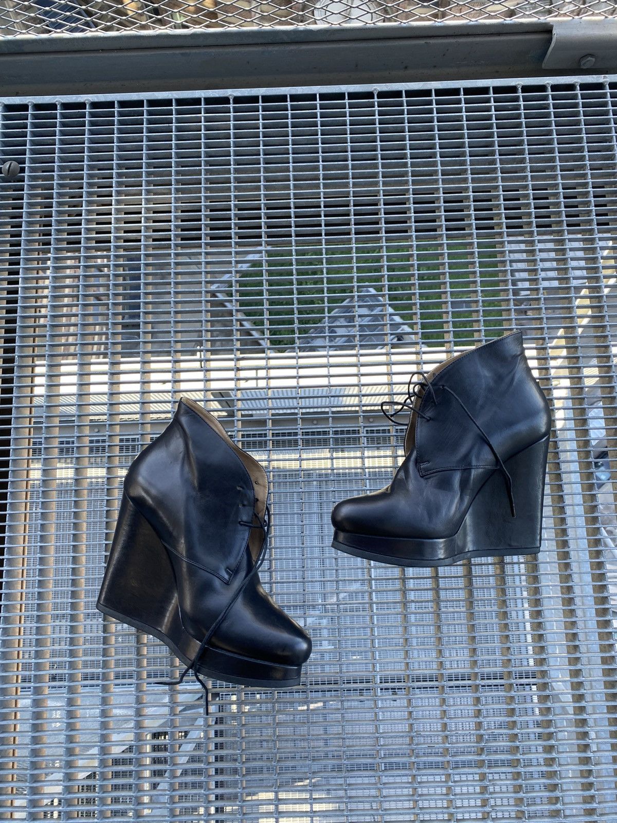 Jil Sander Jil Sander Leather Ankle Platform Wedge Boots Size US 9.5 / IT 39.5 - 5 Thumbnail