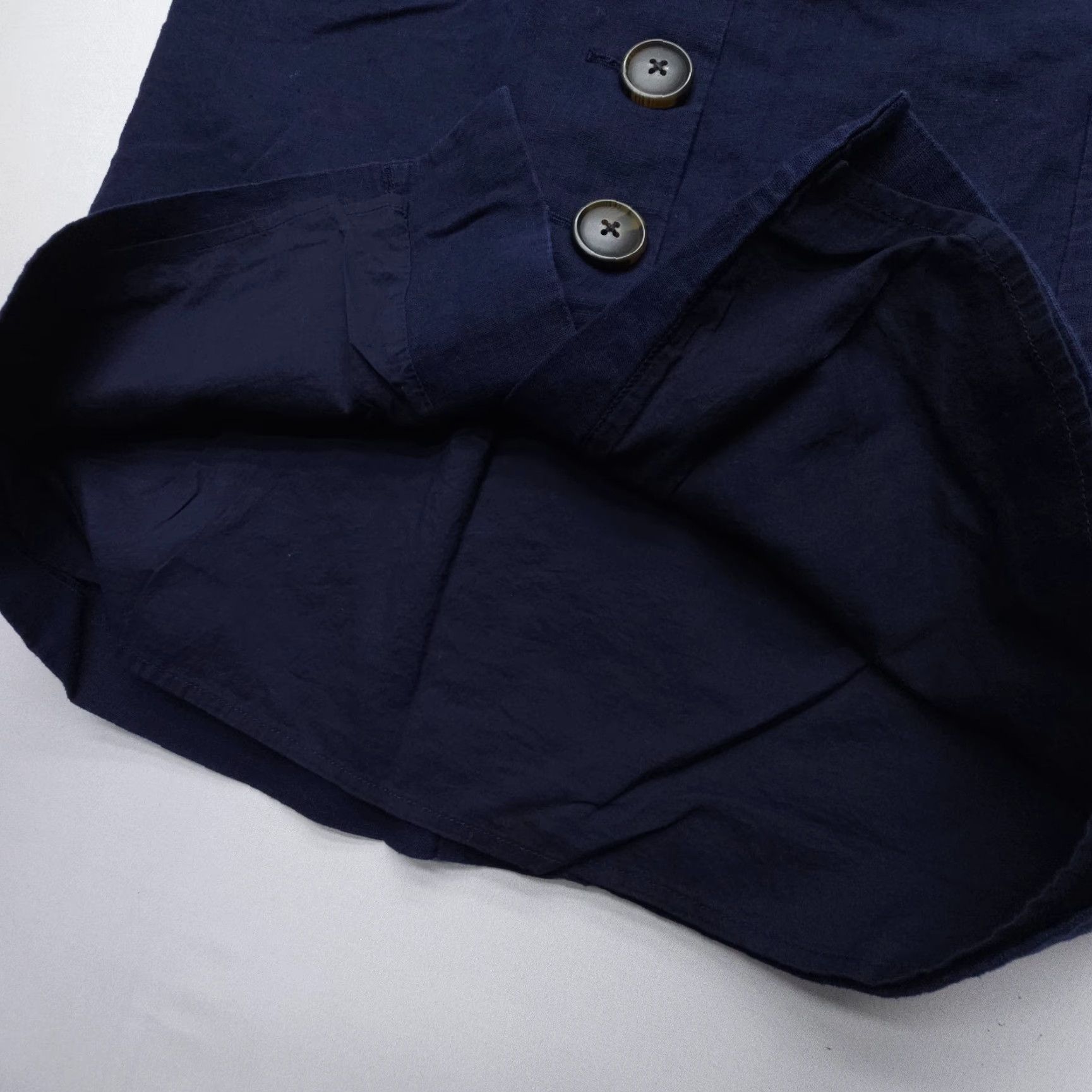 Boden Boden Blue Linen Cotton Button Front Skirt Womens 6 Short Casual Preppy Size 28" / US 6 / IT 42 - 6 Thumbnail