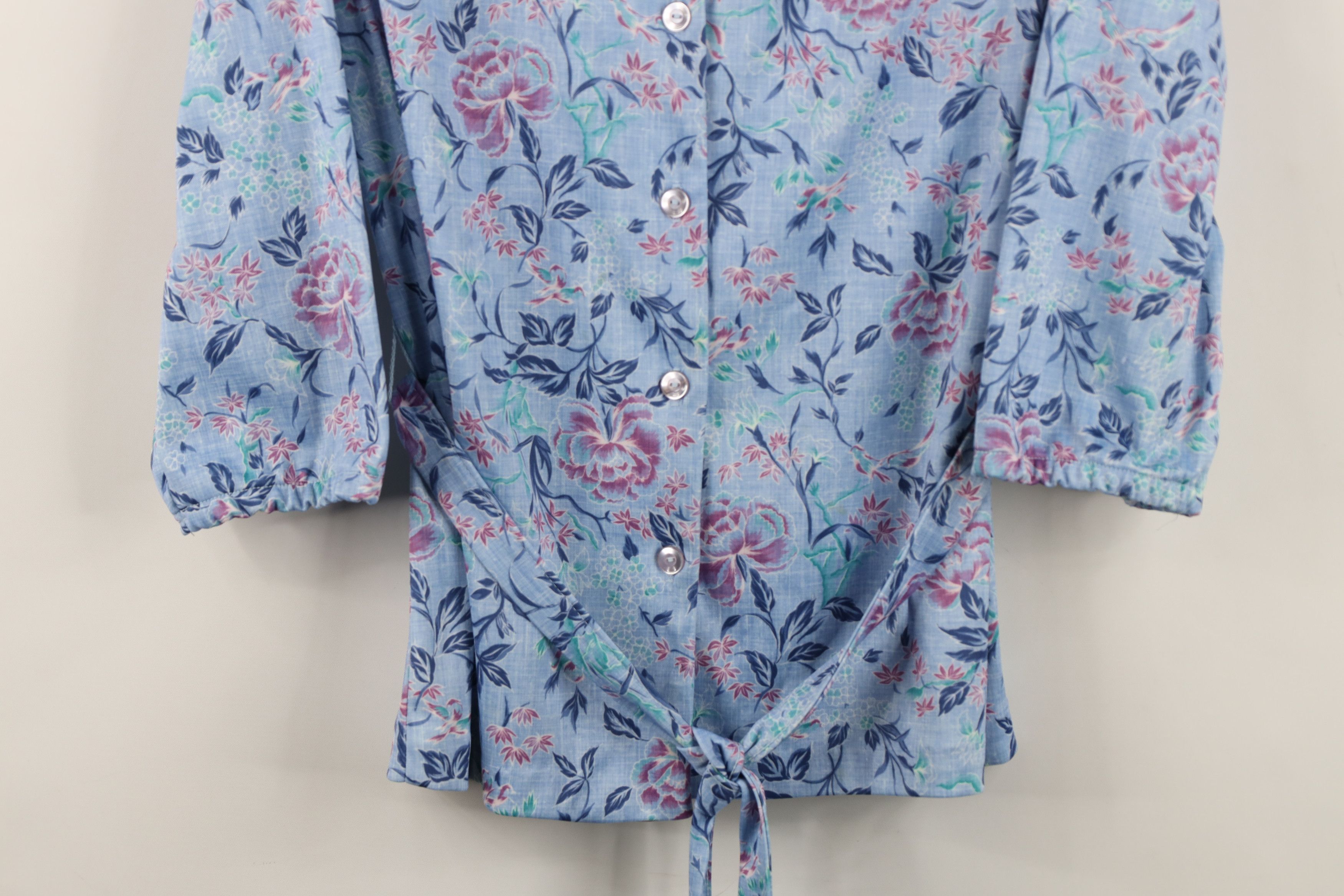 Vintage Vintage 70s Streetwear Flower Knit Button Shirt Polyester Size M / US 6-8 / IT 42-44 - 3 Thumbnail