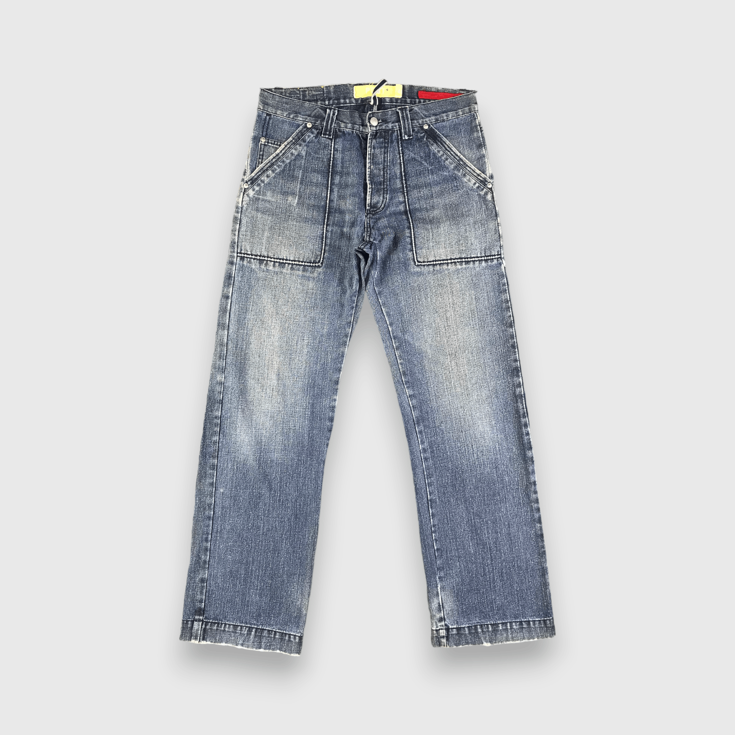 Post Bush Pants Jeans Faded Blue Denim -J2682