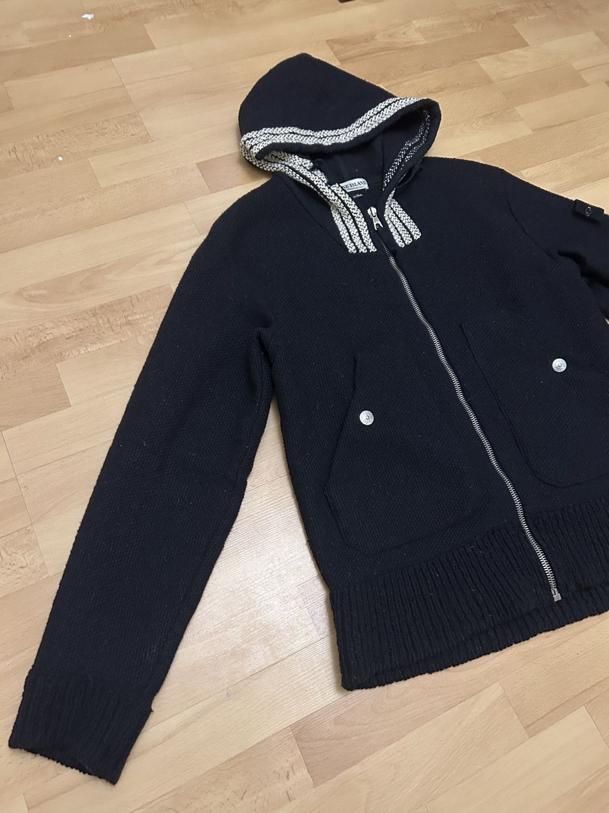 Stone Island Stone Island zip-up knit hoodie Paul Harvey/2001AW Size US L / EU 52-54 / 3 - 2 Thumbnail