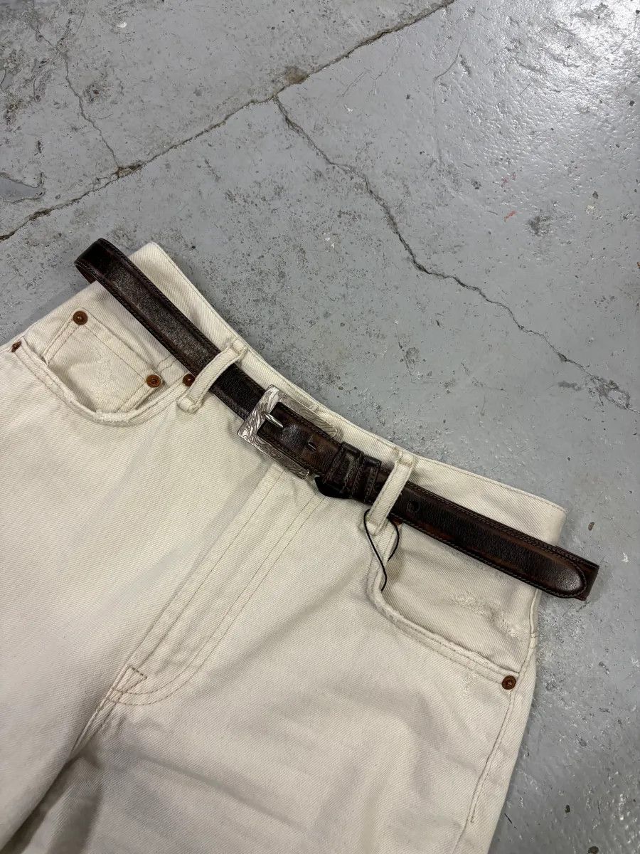 Prada 2000s Prada Brown Leather Embossed Buckle Belt Size ONE SIZE - 2 Thumbnail