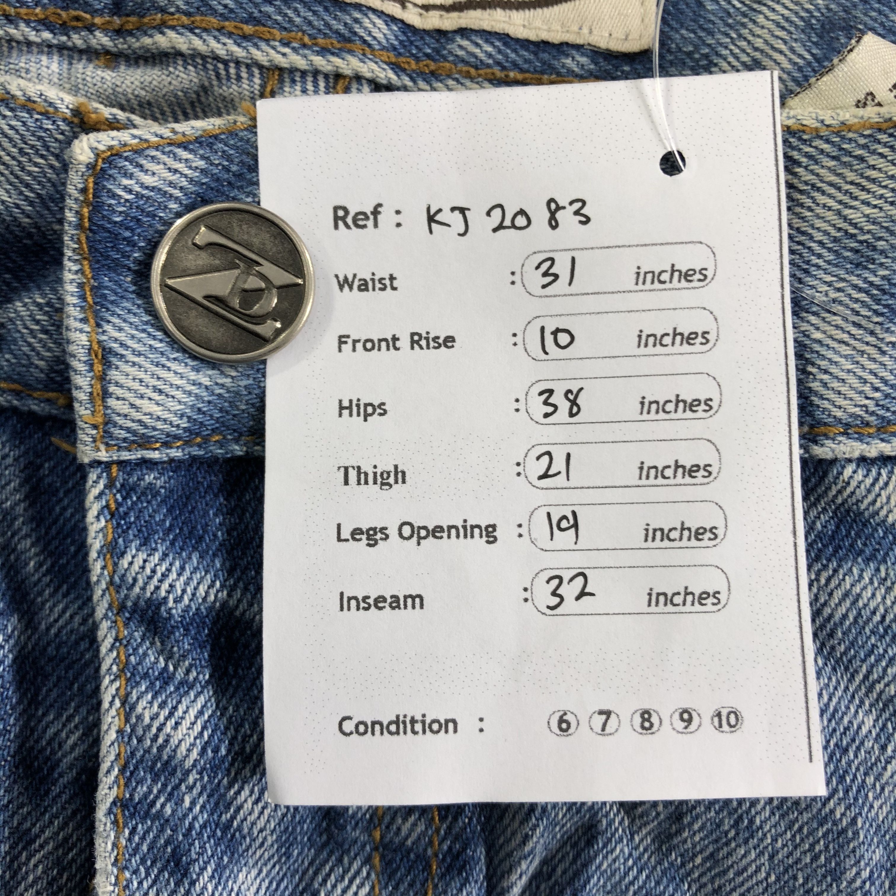 Japanese Brand Vintage 90s Japanese Brand Blue Flared Jeans KJ2083 Size US 31 - 13 Thumbnail