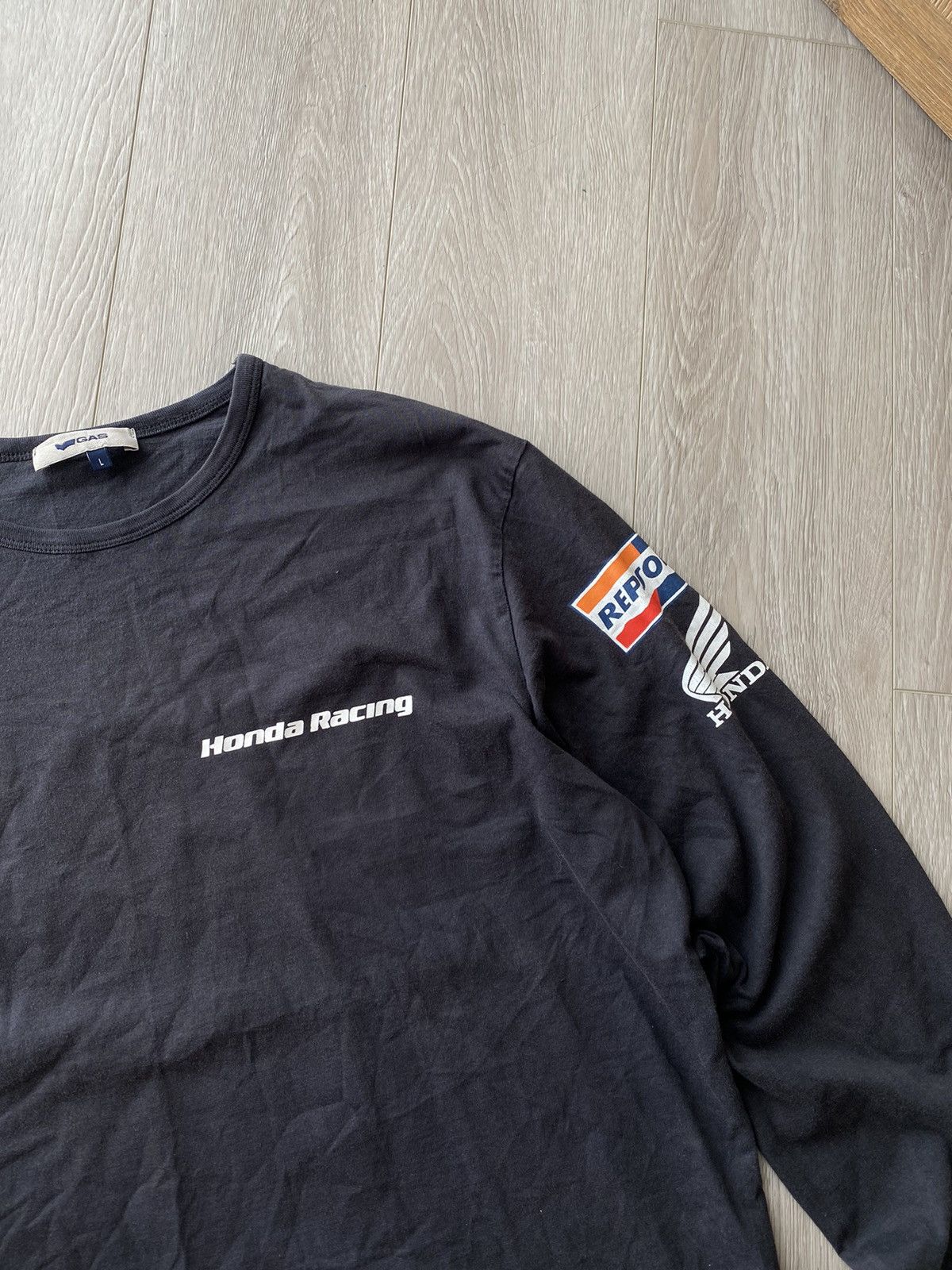 GAS × Honda Gas Jeans Honda Racing Logo Print Longsleeve T-Shirt Size US L / EU 52-54 / 3 - 5 Thumbnail
