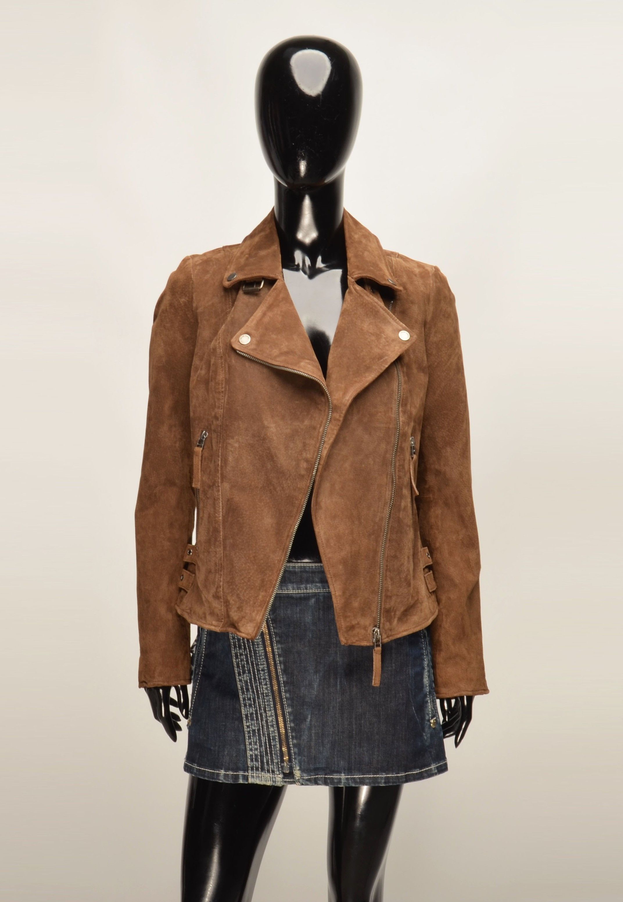 Other Freaky Nation Punk Grunge Brown Leather Biker Jacket Size S / US 4 / IT 40 - 10 Thumbnail