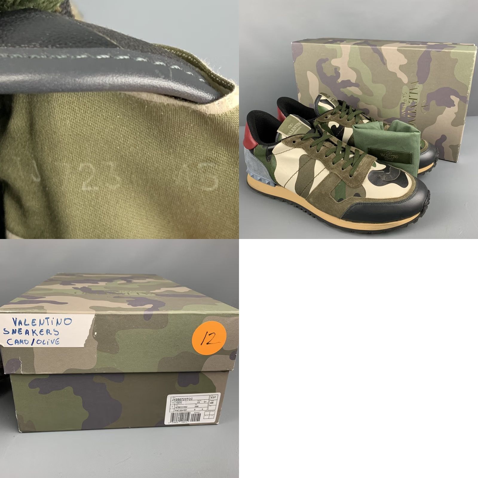 Valentino VALENTINO Size 12 Multi-Color Olive Camo Leather Low Top Sneakers Mens Shoes Size US L / EU 52-54 / 3 - 8 Thumbnail