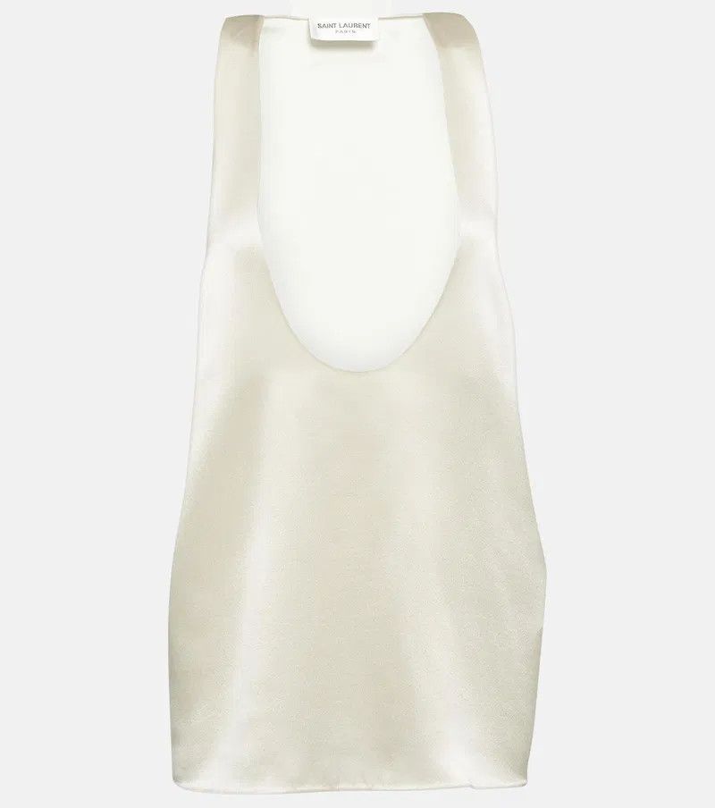 Saint Laurent Paris o1y0126 Silk Tank Top in Ivory Size XL / US 12-14 / IT 48-50 - 1 Preview
