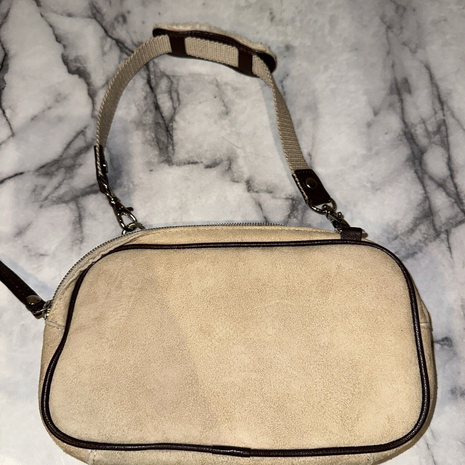 Gant Rugger Ugg MINI Handbag Shoulder Bag Purse 8" Suede Shearling Pouch Size ONE SIZE - 2 Thumbnail