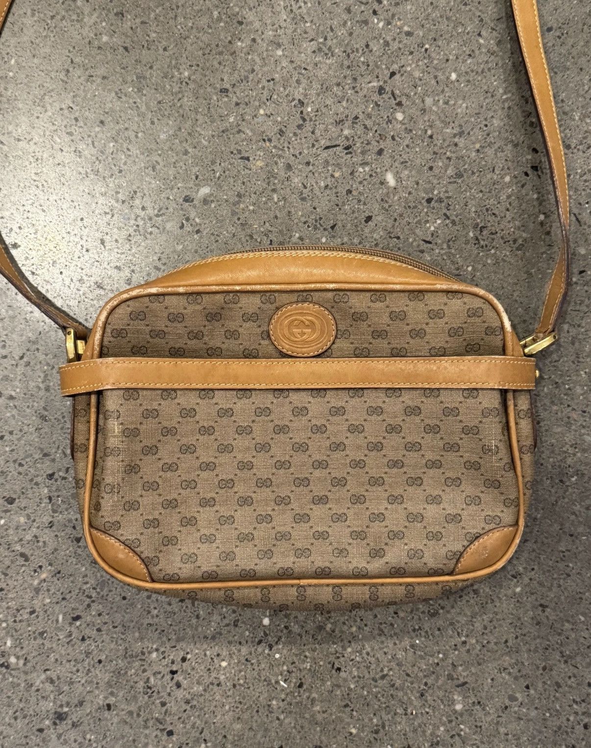 Gucci Monogram Leather Cross Body Bag