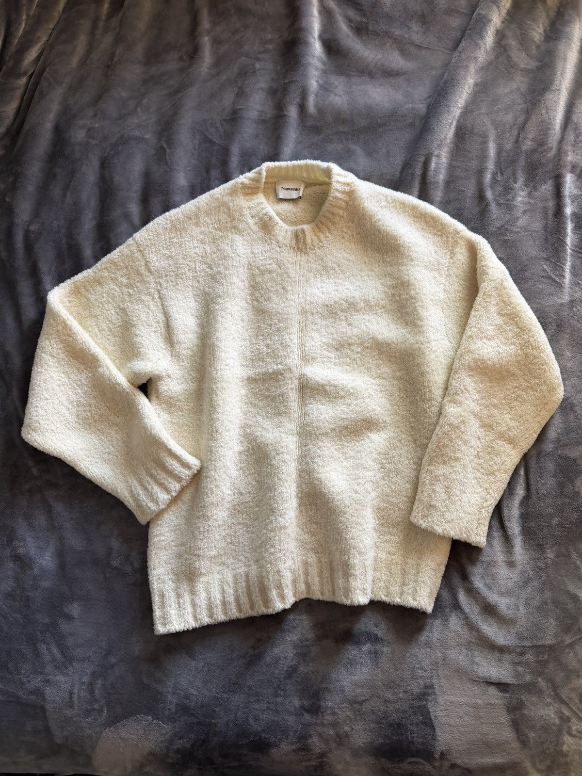 Nanushka Nanushka Cream Fleece Crewneck Sweater Size US L / EU 52-54 / 3 - 1 Thumbnail